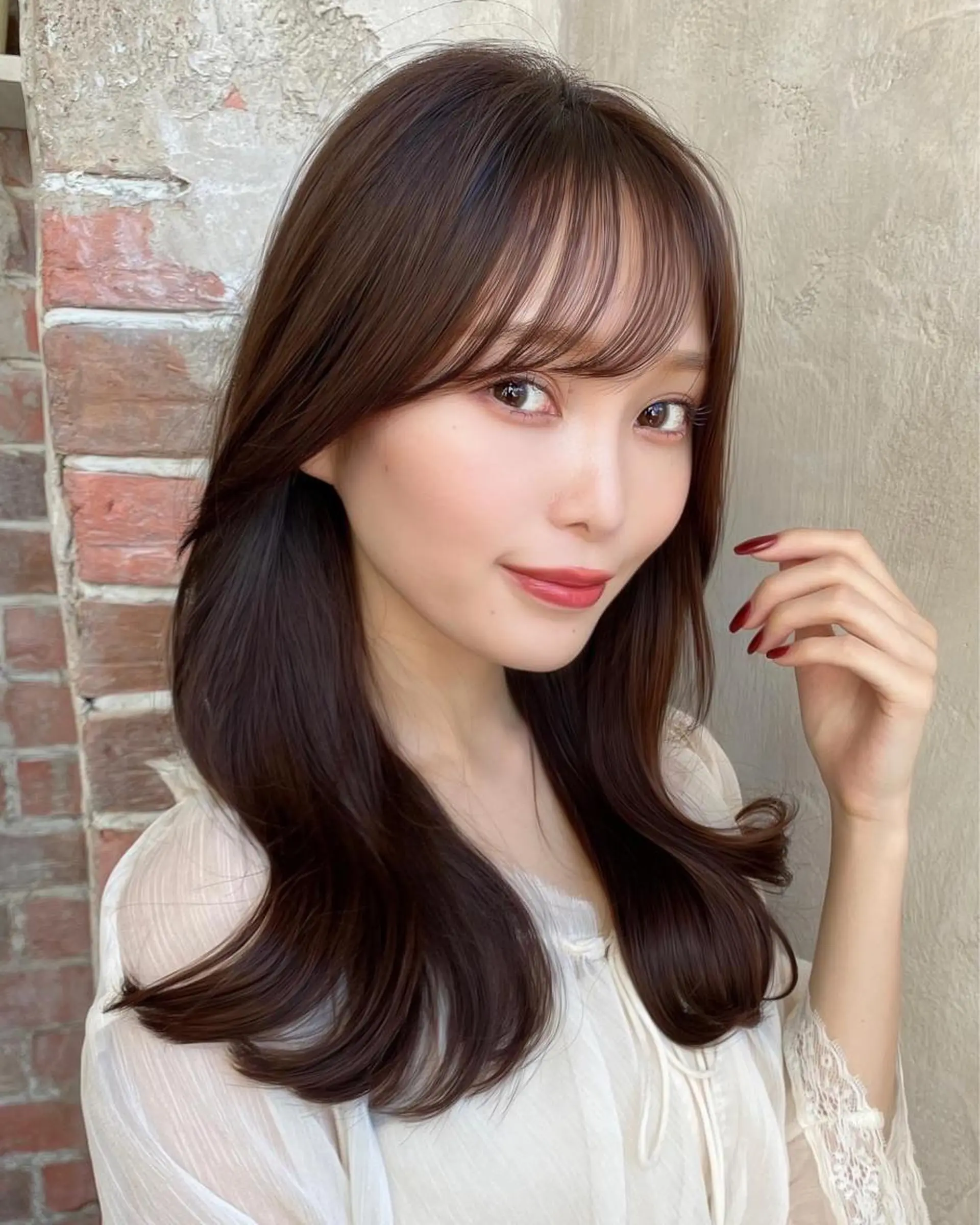 セミロング くびれヘア 髪質改善 縮毛矯正 カット ヘアカラー トリートメント 🧡くびれヘア/前髪 顔周り🧡久原結衣のヘアスタイル