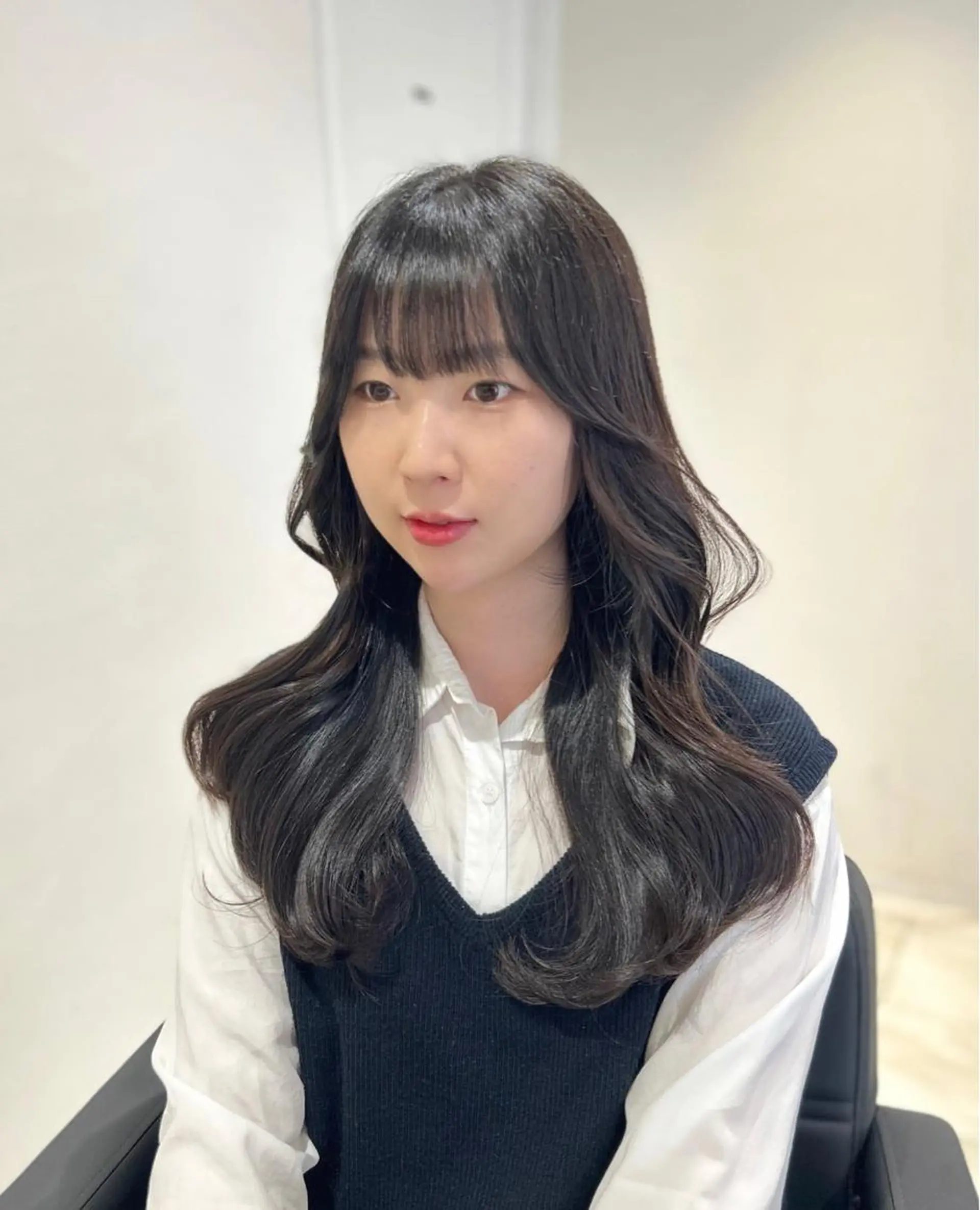 ロング くびれヘア 韓国風ヘア ワンホンヘア LEVIJU hair所属・韓国ヘア🕊村上 ののこ🕊のヘアスタイル