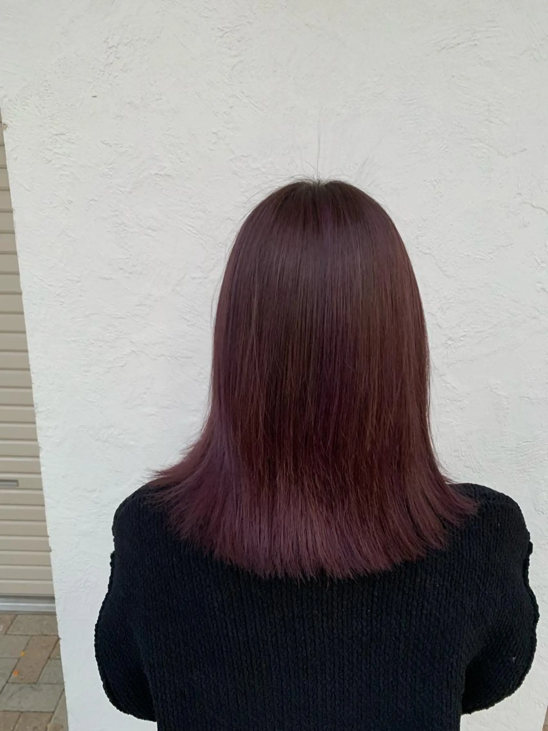 セミロング カラー ピンクカラー バイオレットカラー 上田 紗也のヘアスタイル