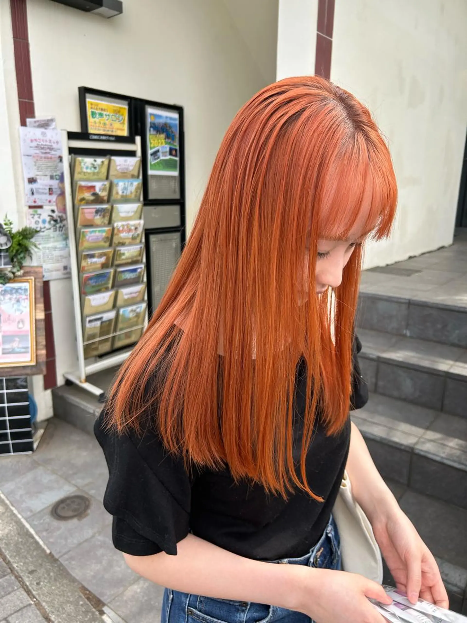 セミロング カラー ブリーチ オレンジ カット ヘアカラー トリートメント 艶カラー/耳つぼ/ 浴衣着付け/渡辺奈緒のその他イメージ