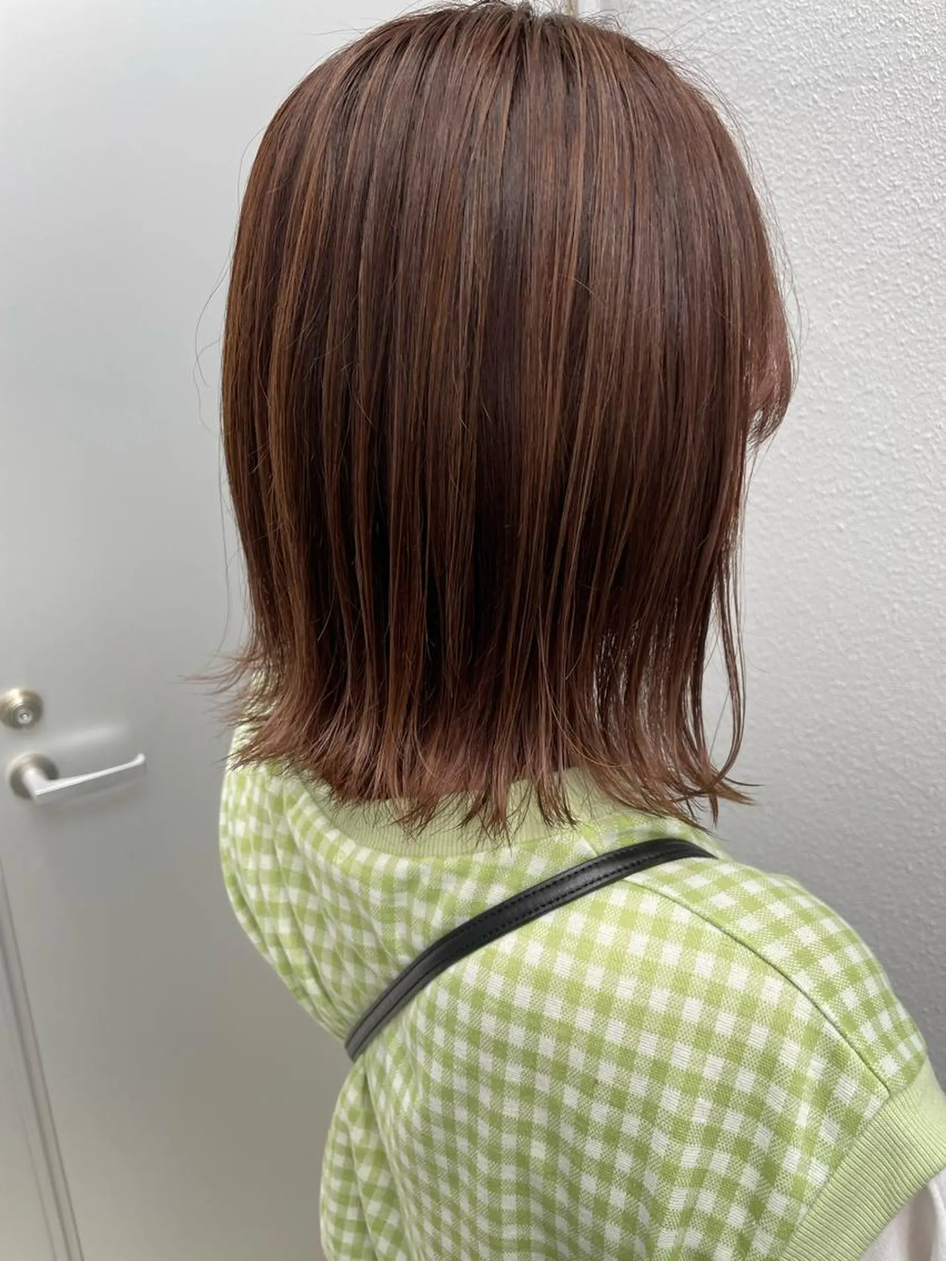 ミディアム 切りっぱなしボブ ショートボブ ミディアムパーマ ミストバング ボブ ヘアカラー トリートメント C’LD hair  produce /シールドヘア所属・モテ髪/ボブ/ショー ト/アダチフウトのヘアスタイル