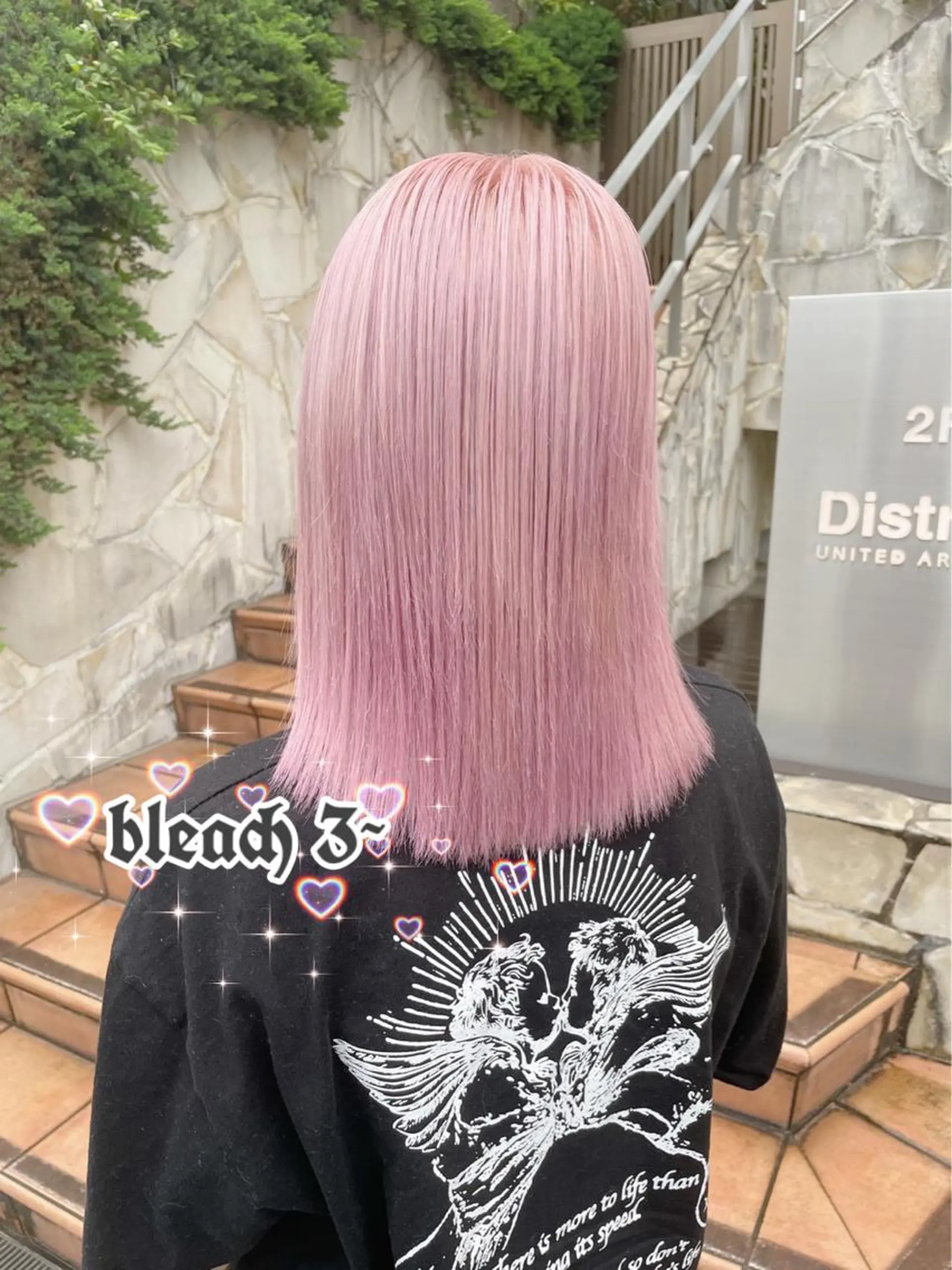 セミロング アッシュ アッシュグレー アッシュグレージュ ミストバング ピンクブラウン ハイトーン×エクステ 💞くるみのヘアスタイル