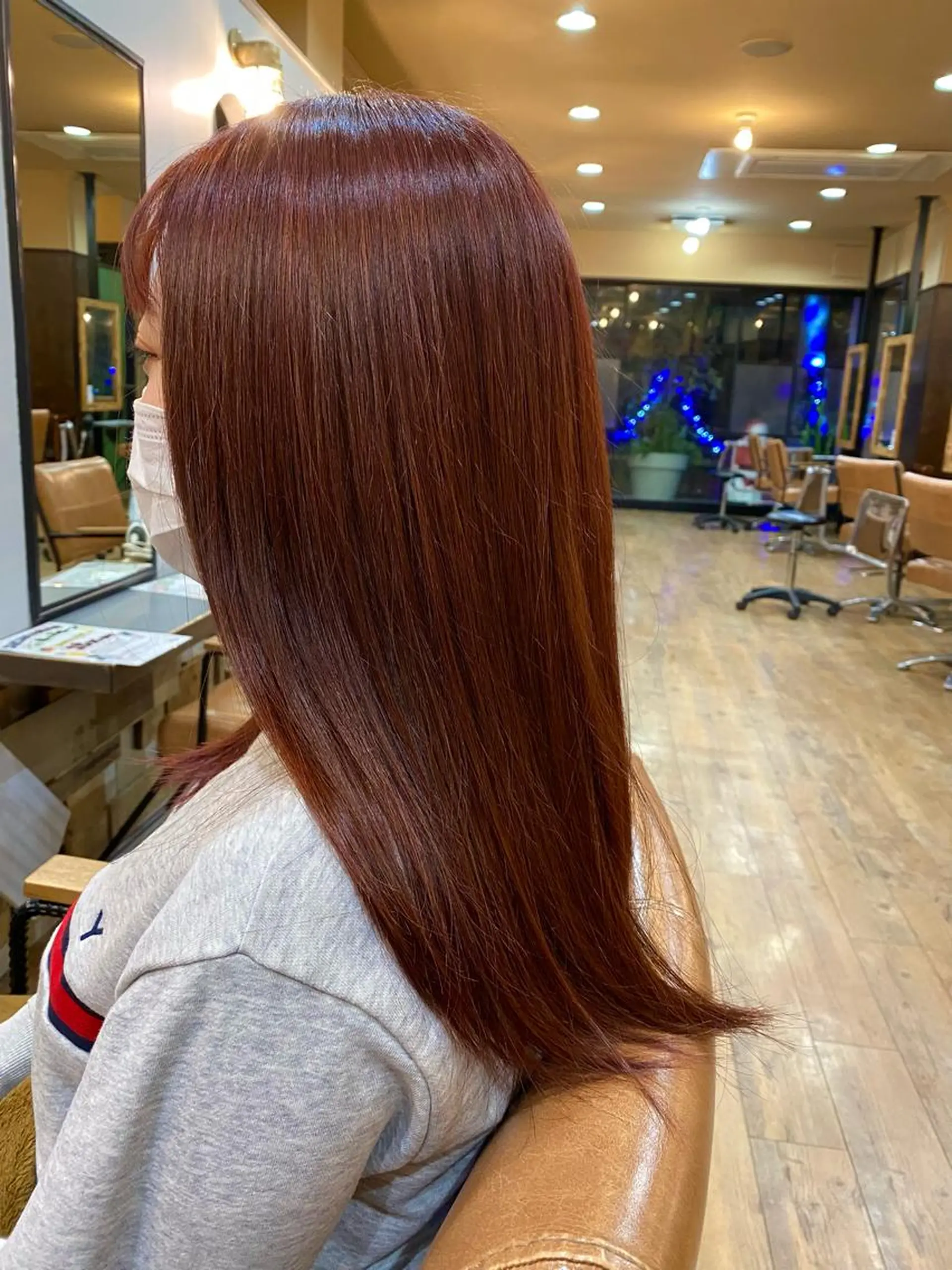 ロング カラー ハイライトカラー ピンクカラー ハイライト ヘアカラー トリートメント ケアカラーリスト✂️ SHIAN   フジのヘアスタイル