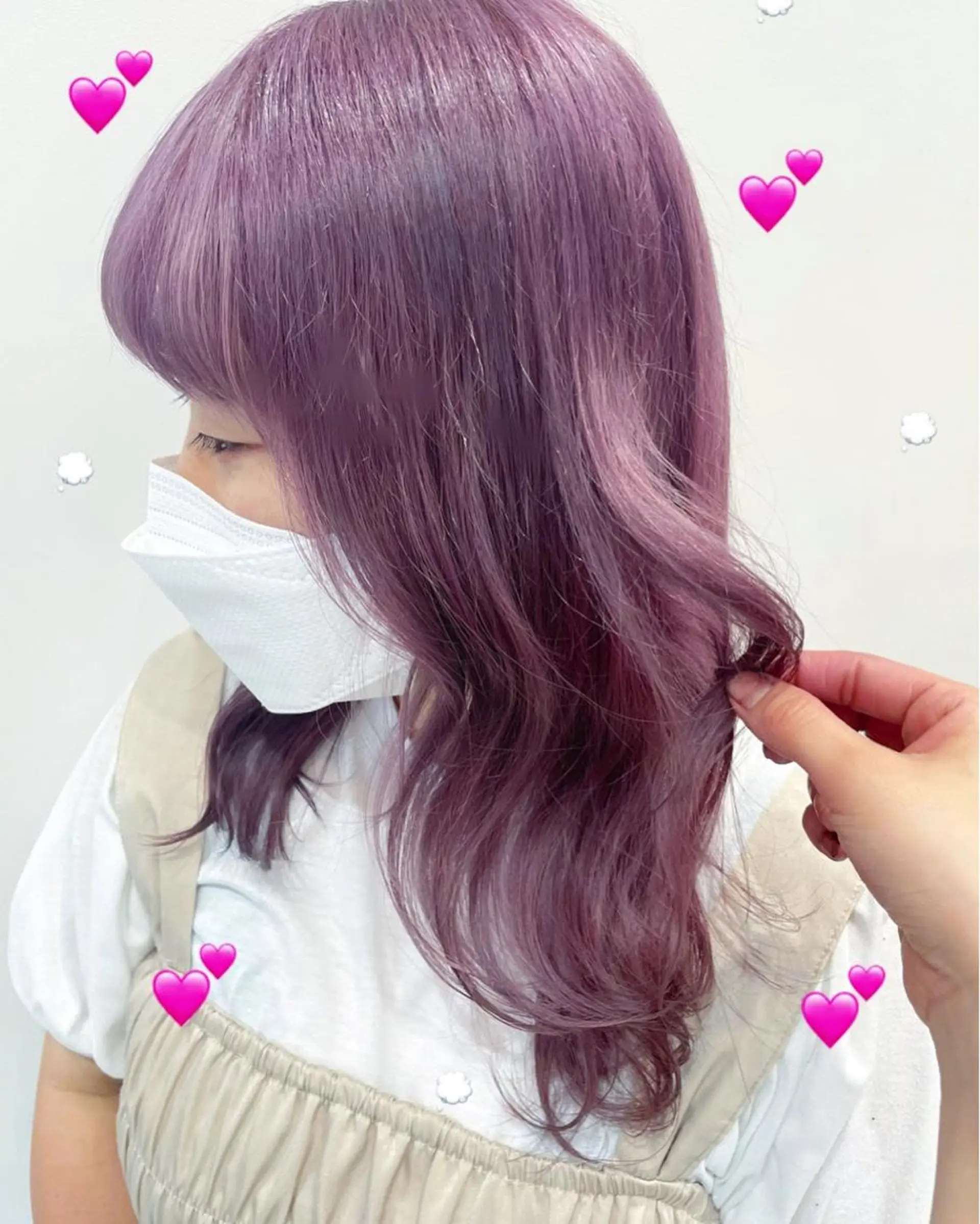 ミディアム カラー ラベンダーカラー ラベンダーピンク ピンクカラー カット ヘアカラー トリートメント EMANON新宿東口所属・新宿駅近♡ ♡個室♡三都季🌜のヘアスタイル