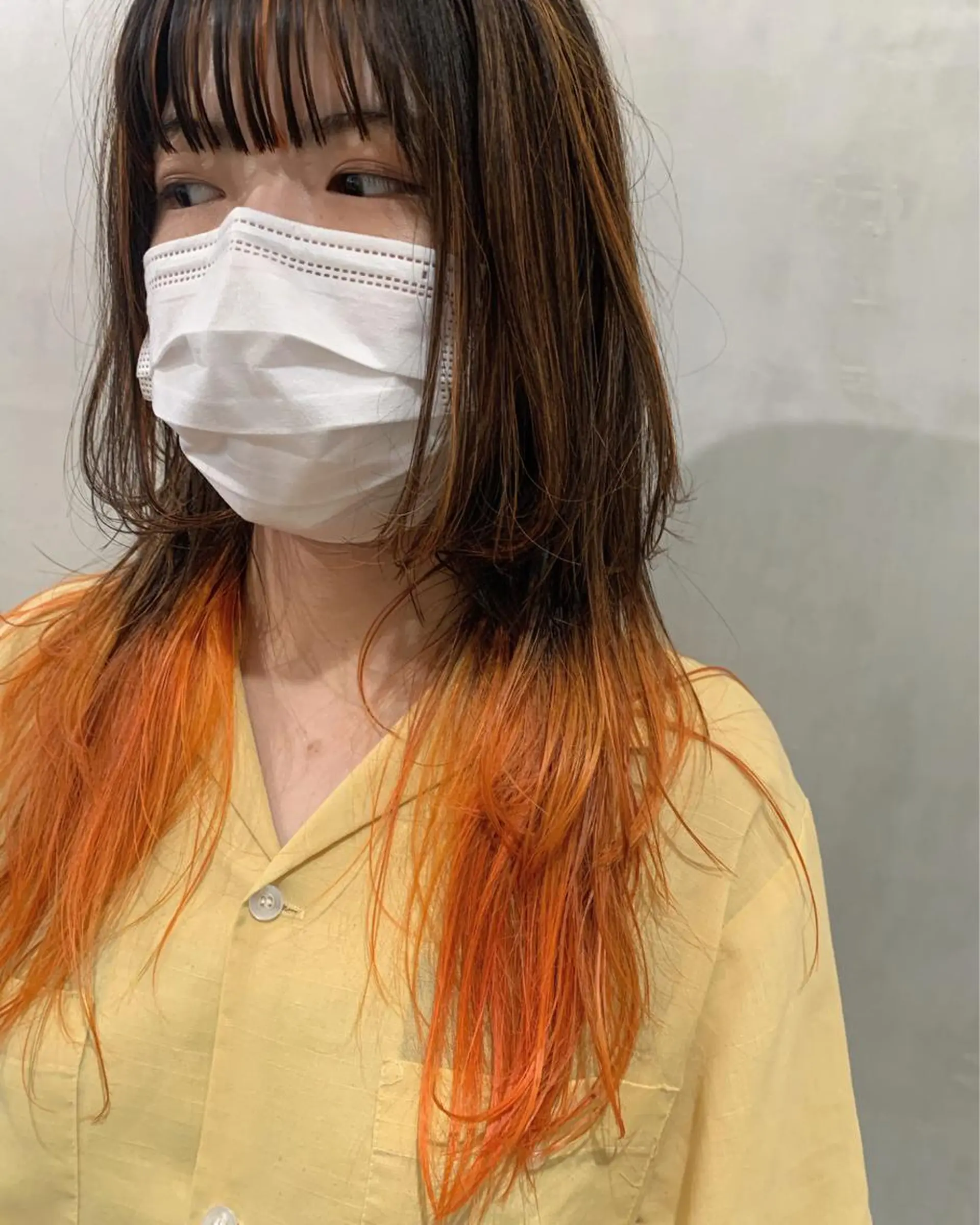 ロング カラー グラデーションカラー ハイライトカラー ハイライト ウルフカット ヘアカラー トリートメント 優 作のヘアスタイル