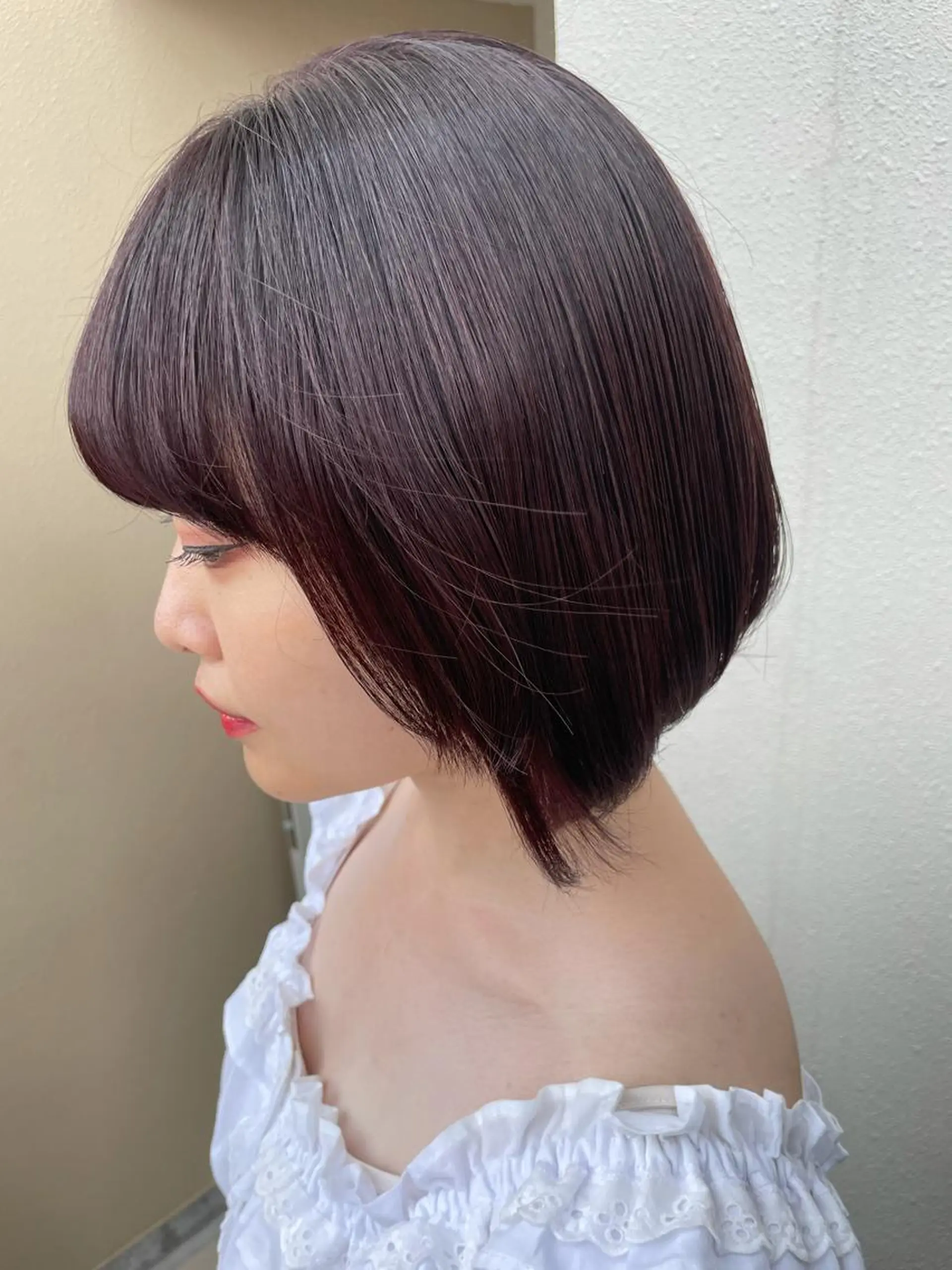 ショート カラー ボルドーカラー ヘアセット ヘアセット🎀耳つぼ 👂💎MONAMIのヘアスタイル