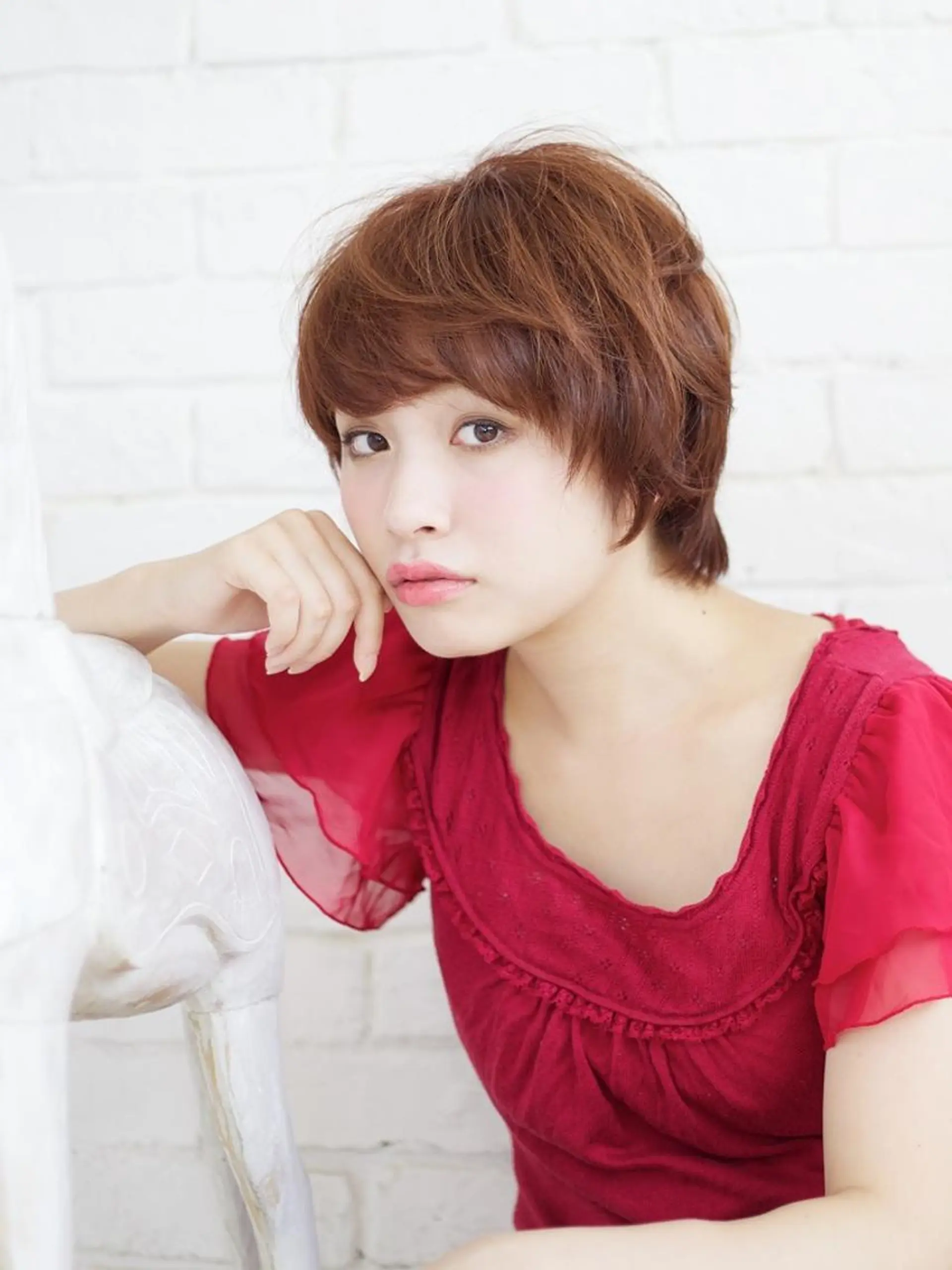 ショート カラー 透明感カラー 小顔カット ✨hair make flencia✂️✨のヘアスタイル