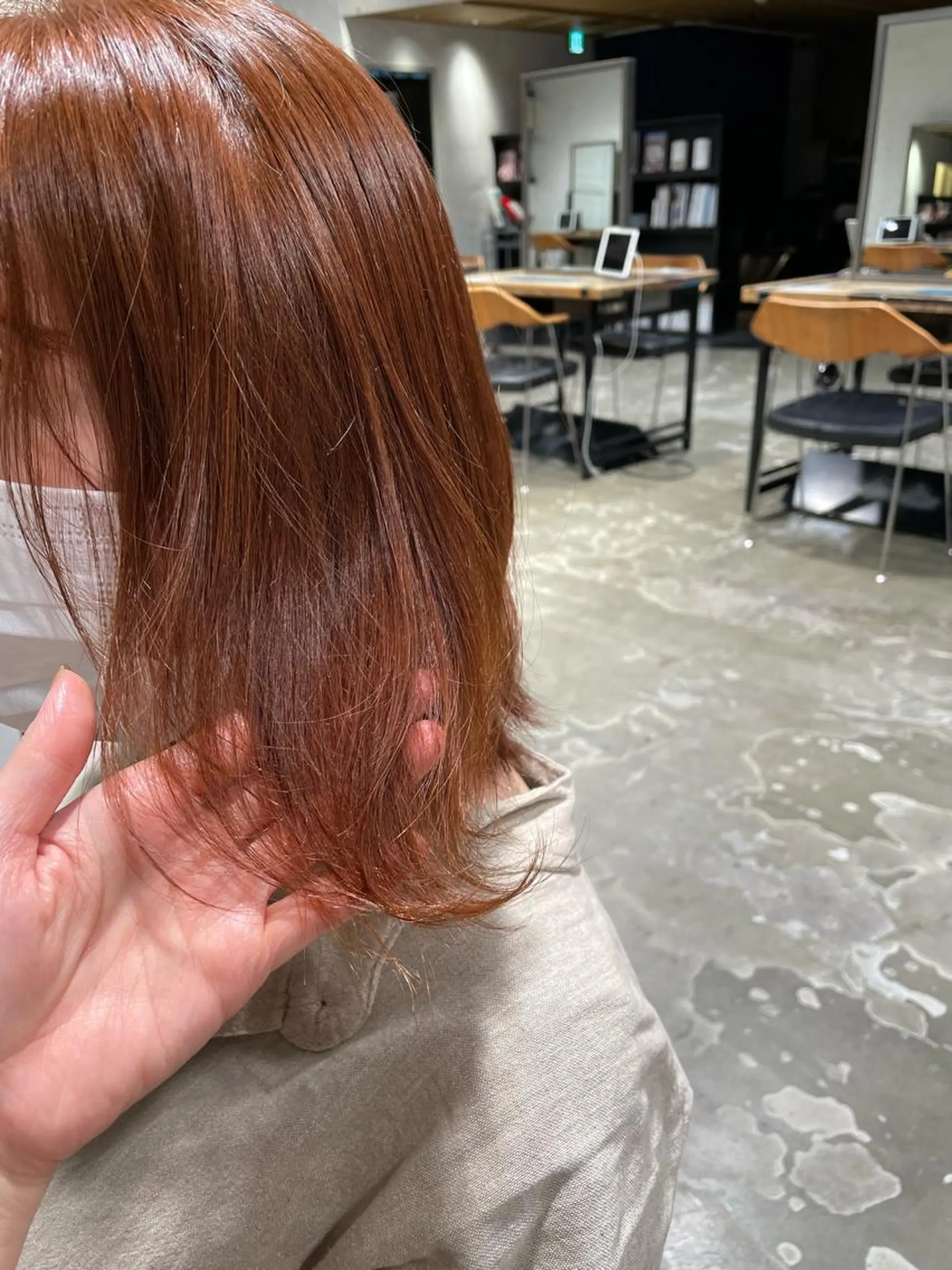 カラー ブリーチ ブラウンカラー ブリーチなしカラー オレンジ オレンジブラウン OAK 学芸大学所属・秋葉萌　透明感カラー /レイヤー/ボブ♡のヘアスタイル