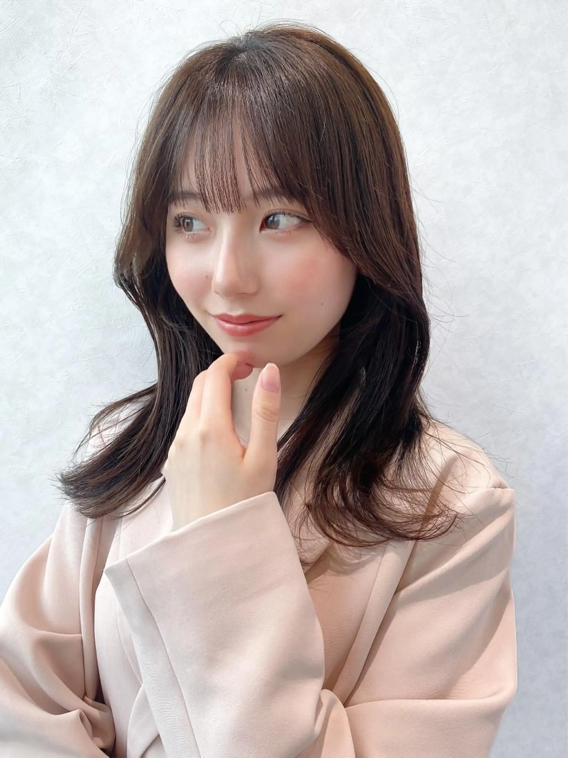 セミロング カラー ベージュカラー ブラウンカラー ブラウンベージュ くびれヘア 顔周りカット カット ヘアカラー トリートメント 顔周り/くびれヘア 韓国ヘア💕風間るなのヘアスタイル