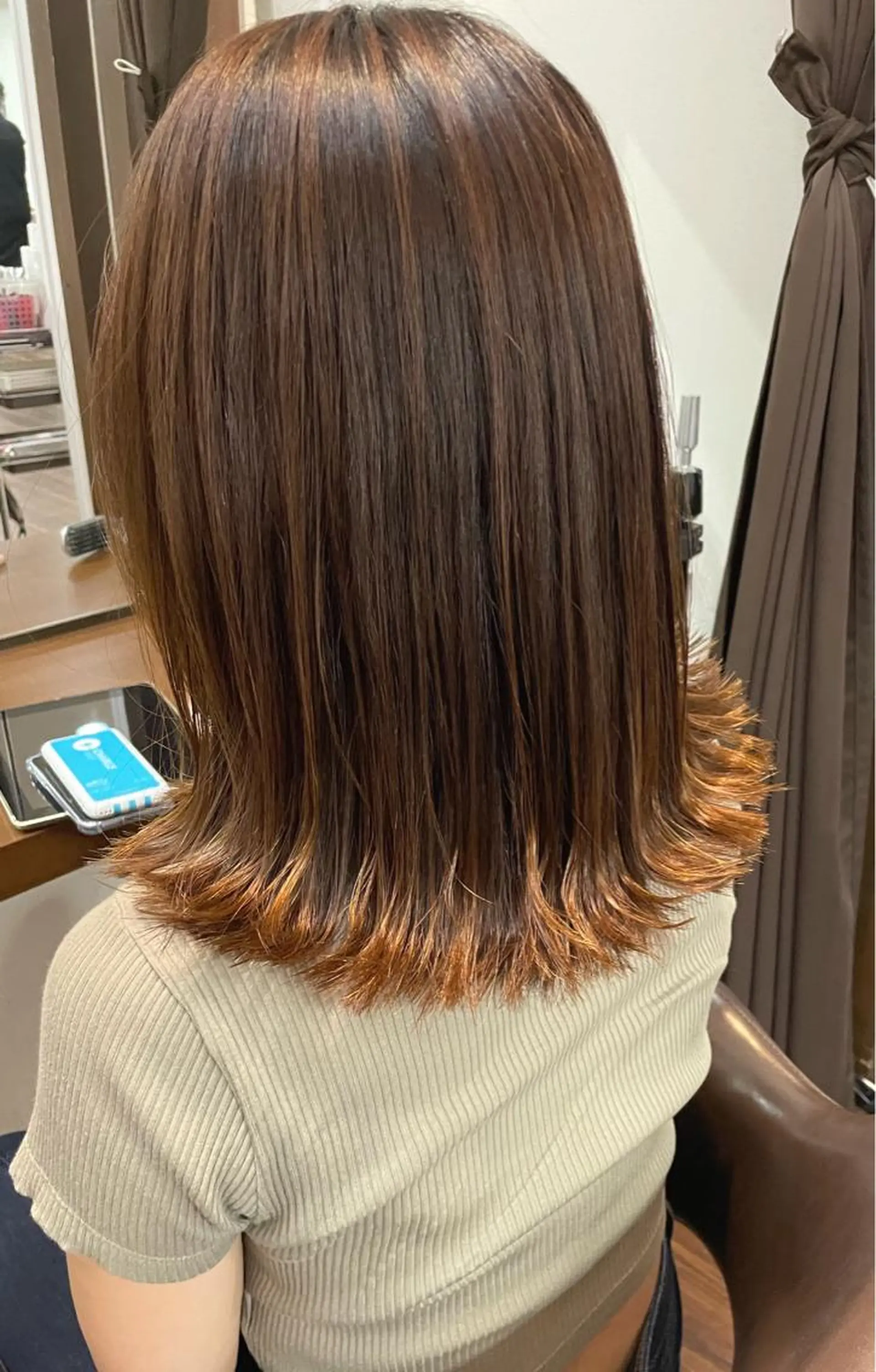 ミディアム 縮毛矯正 カット 縮毛矯正 中村 海波のヘアスタイル