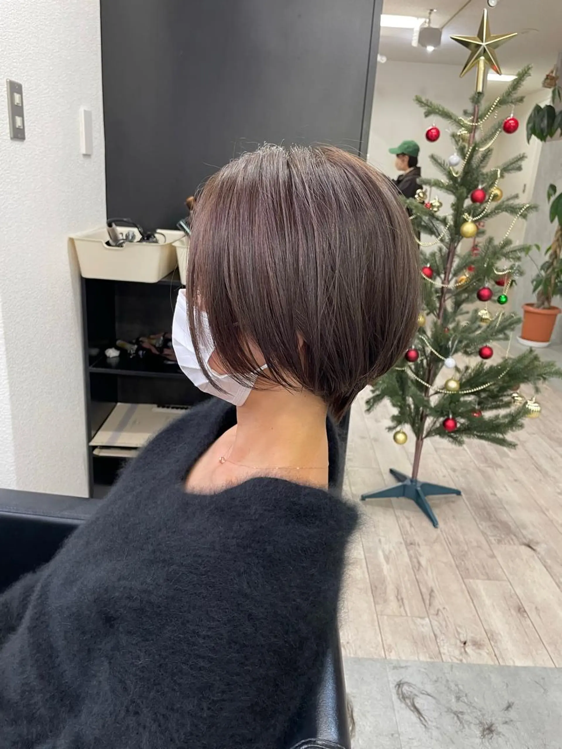 ショート ボブ 顔周りカット ハイライト 髪質改善 韓国風ヘア 新宿/韓国レイヤー/ 髪質改善/佐藤航のヘアスタイル