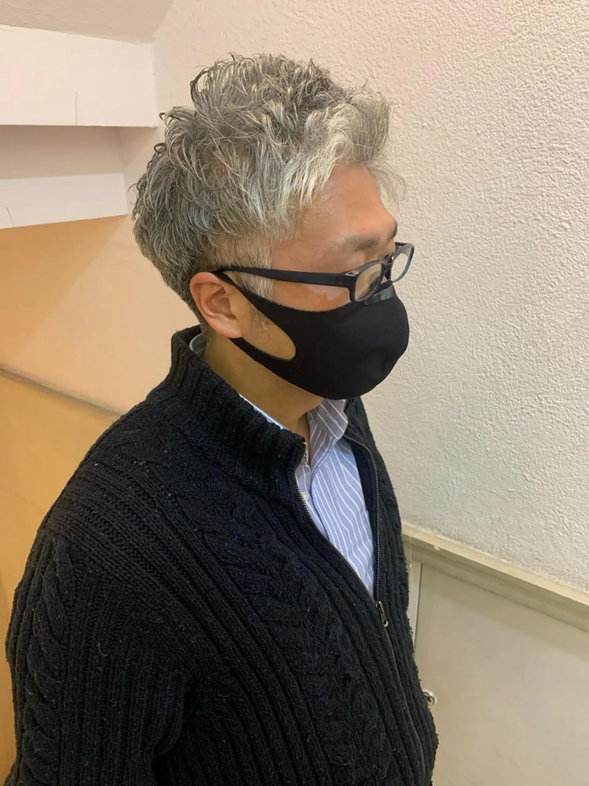 ミディアム パーマ メンズ HIROGINZAプレミアムバーバー赤坂店所属・田中 千恩のヘアスタイル