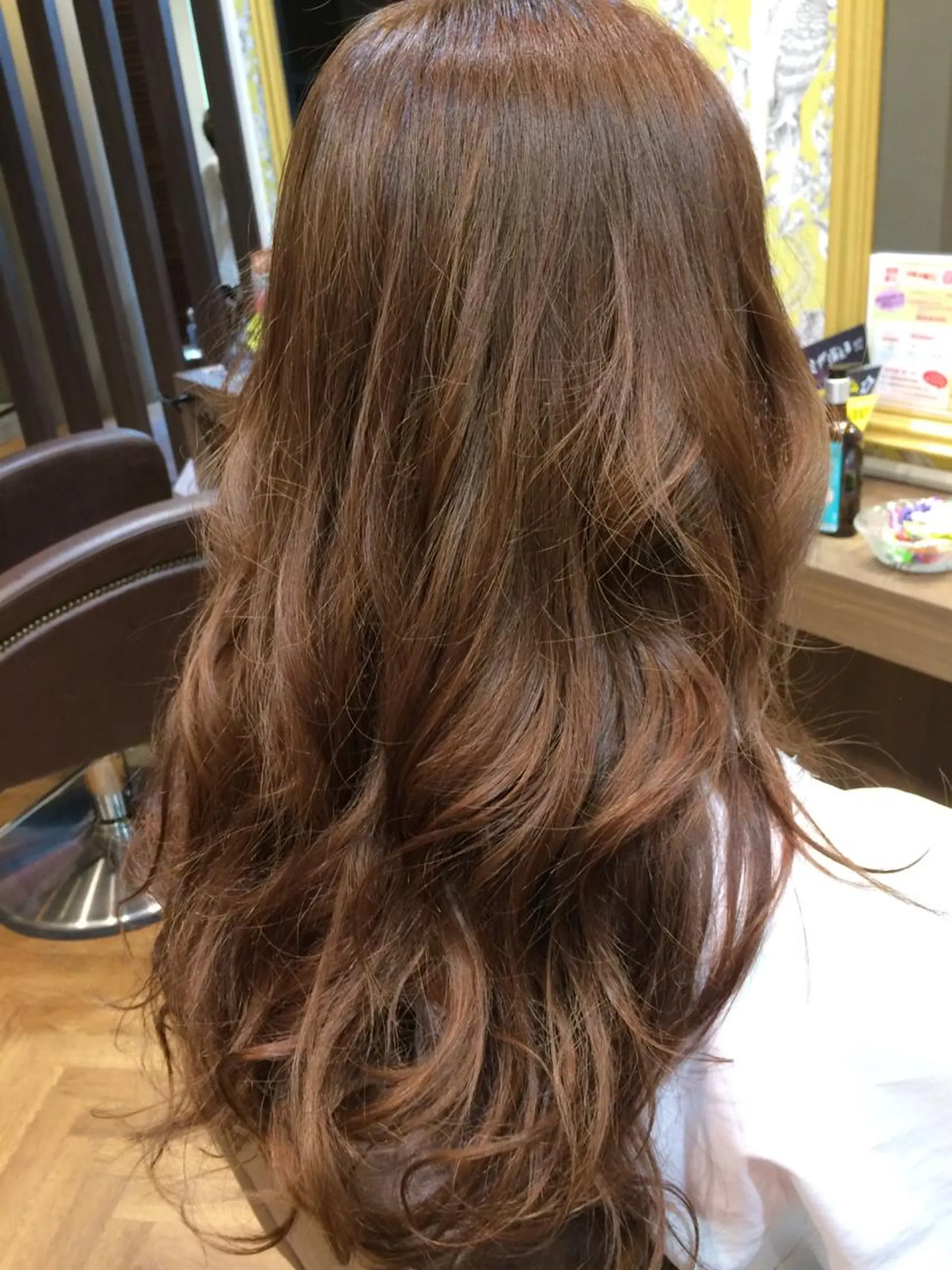 セミロング ロング カラー ベージュカラー ピンクカラー ピンクベージュ uno pulir所属・トップスタイリスト 永尾拓也のヘアスタイル