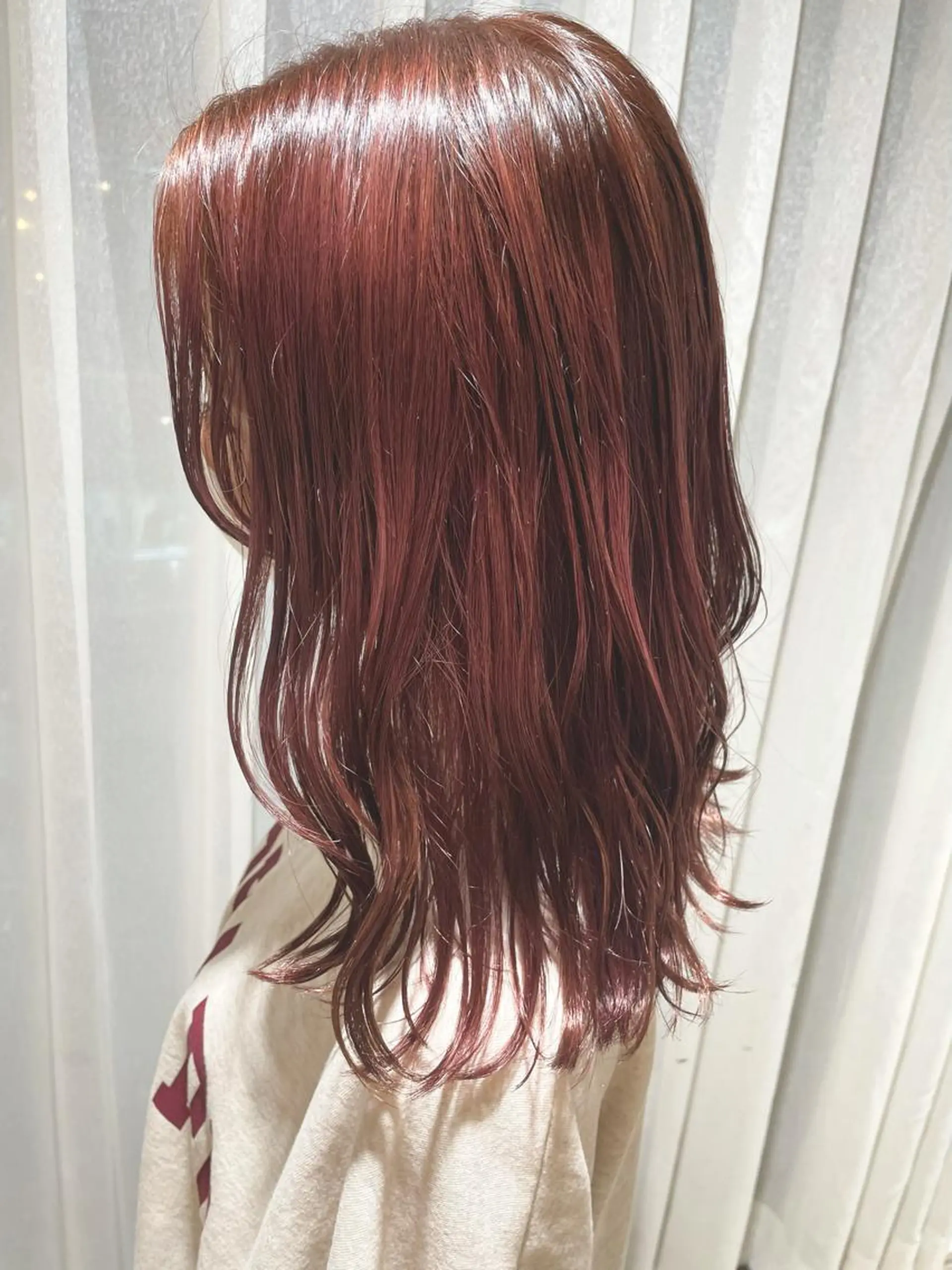 セミロング カラー ヘアアレンジ ヘアカラー ハイトーンピンク🍑 ブリーチ🍑RINAのヘアスタイル