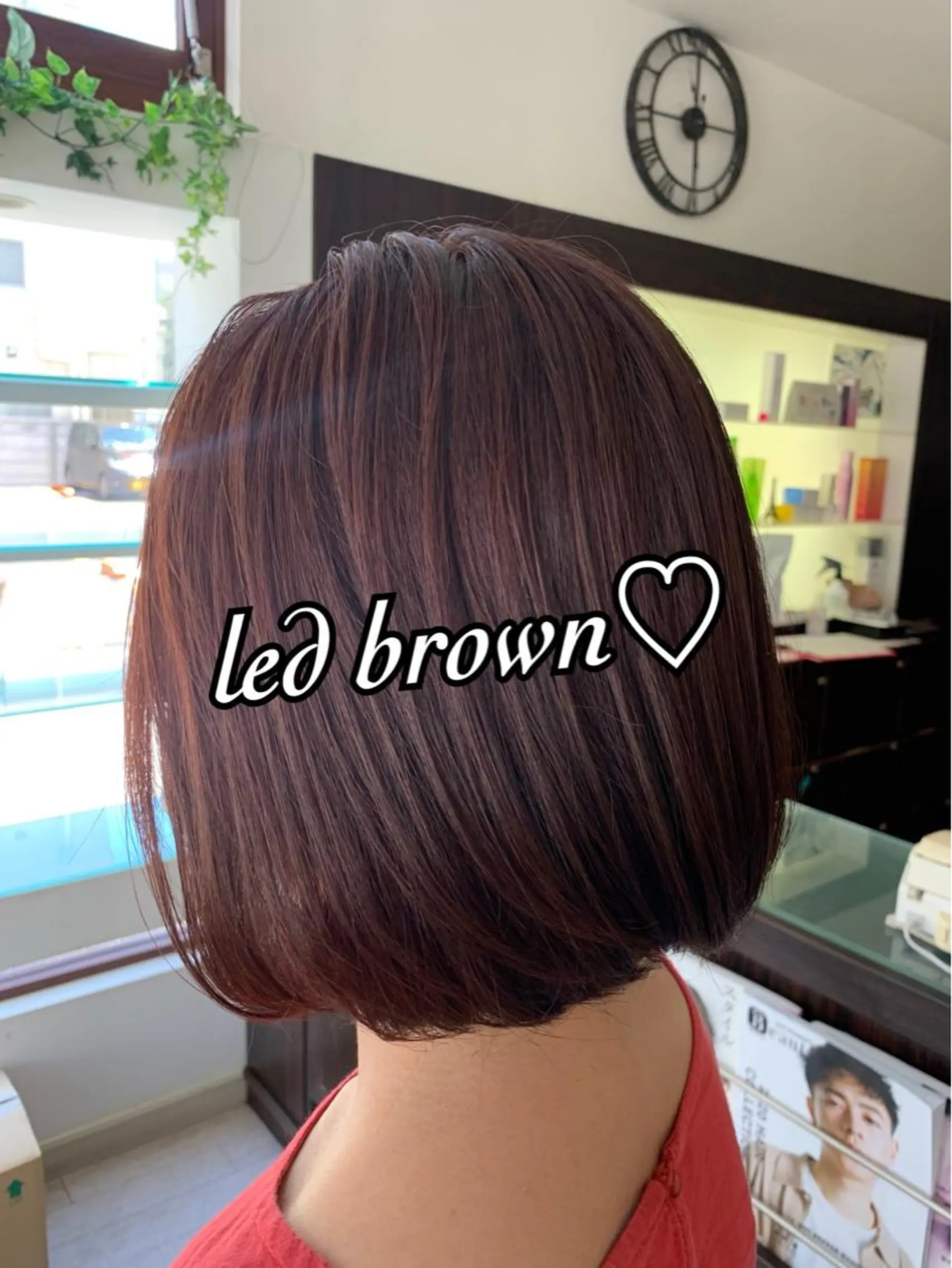 ミディアム レッドブラウン ヘアカラー トリートメント Dia✂︎ 高澤優希のヘアスタイル