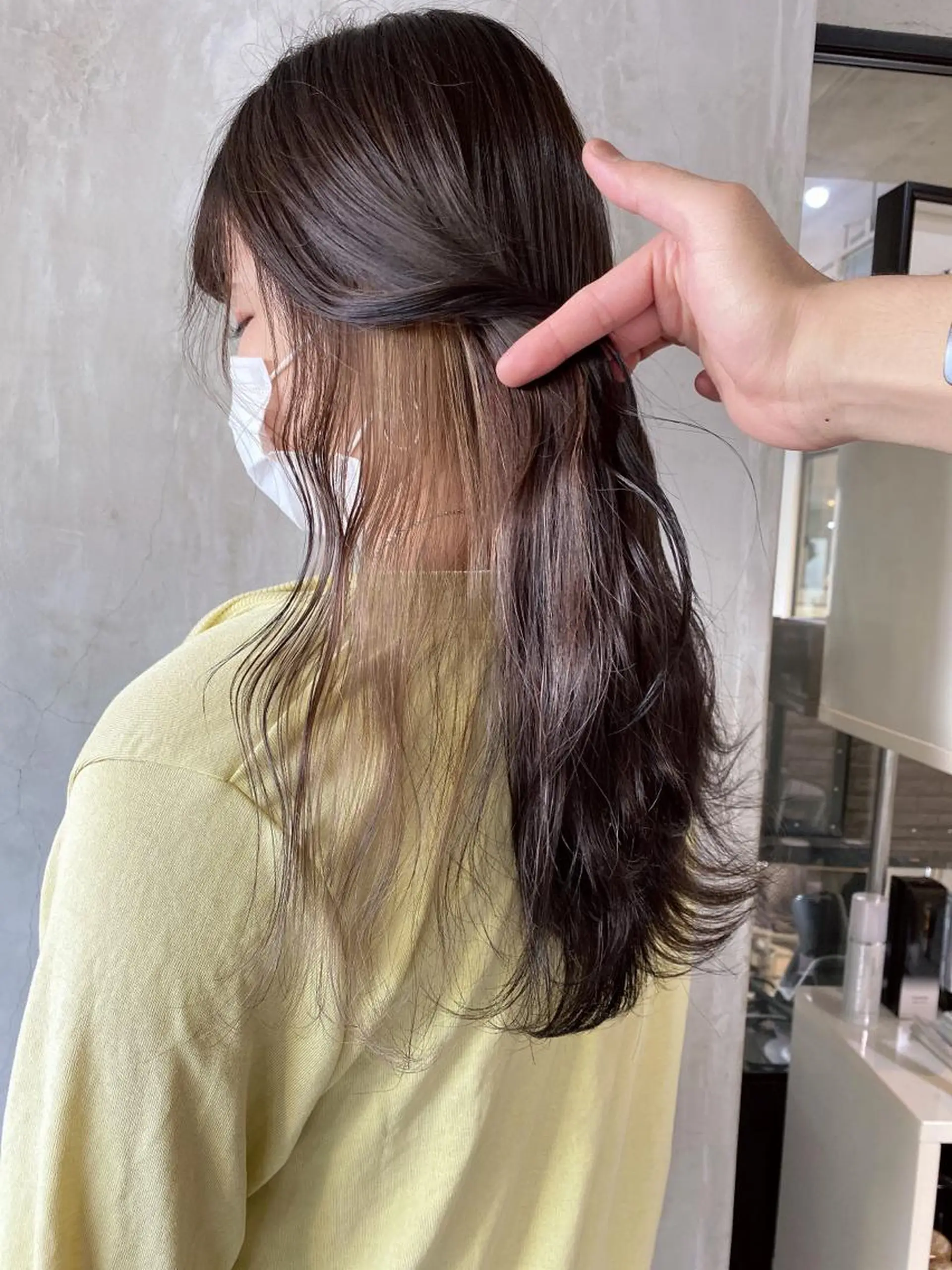 ロング カラー ヘアアレンジ 切りっぱなしボブ/ デザインカラー店長のヘアスタイル