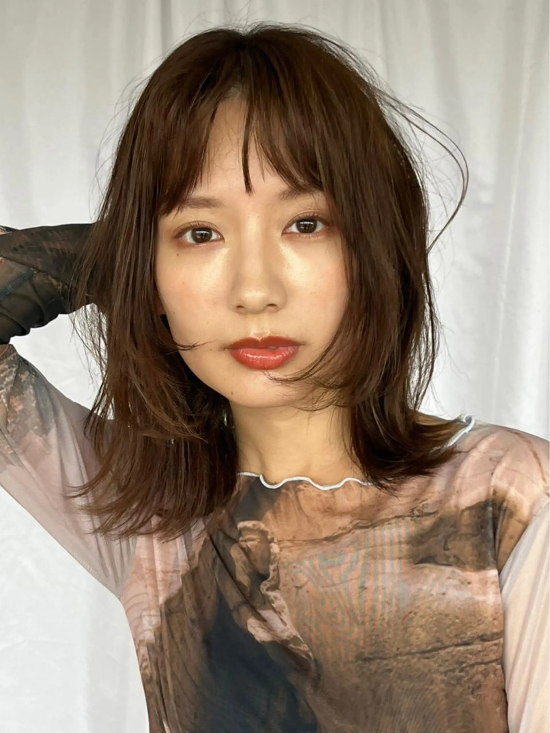 セミロング カラー ブラウンカラー 透明感カラー カット トリートメント ヘッドスパ ヘアセット SHEA.学芸大学所属・一箭 恵梧/ロングヘアのヘアスタイル