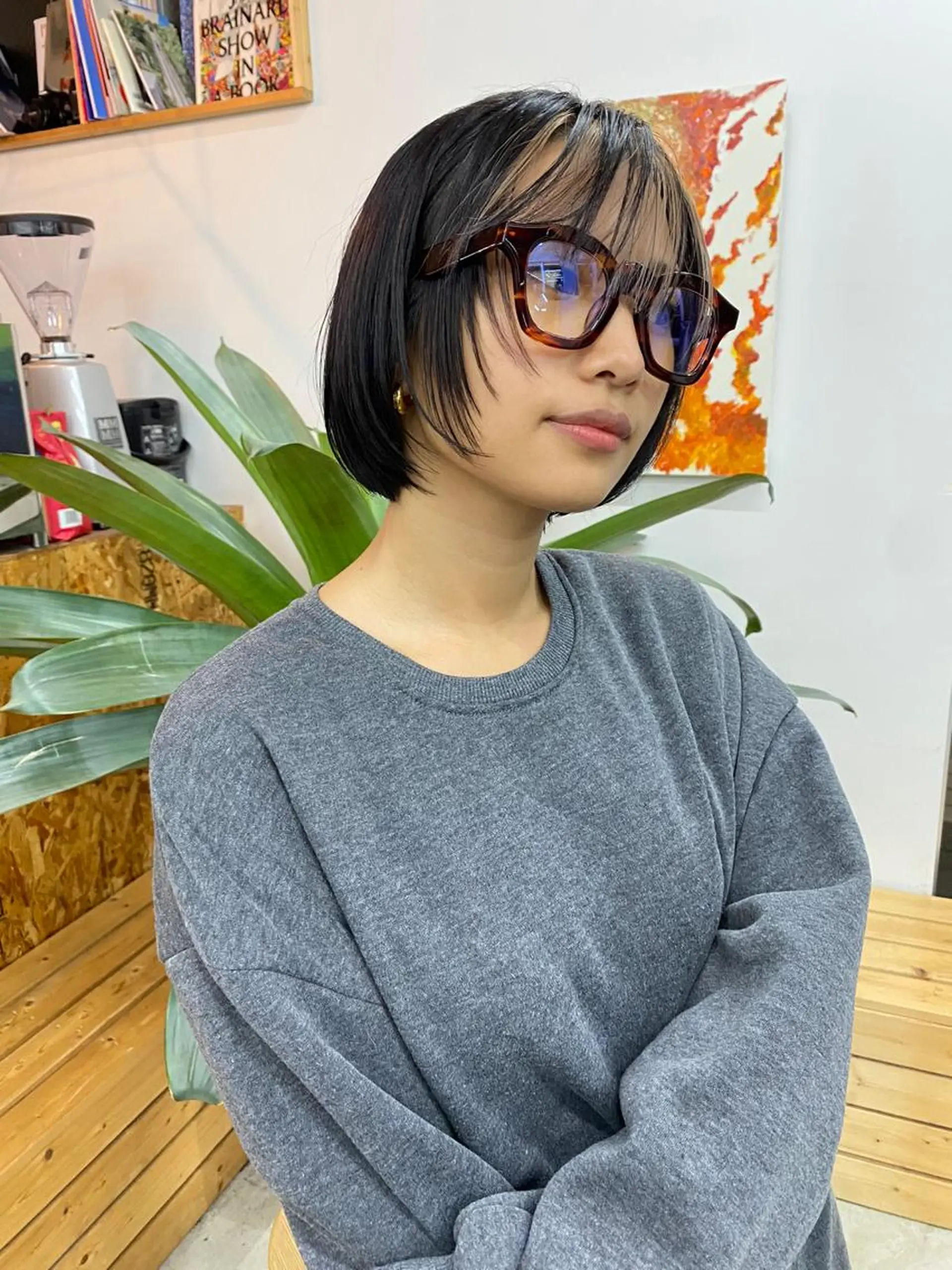 ショート カラー ショートボブ ミストバング ブリーチ 透明感カラー ダブルカラー 大阪心斎橋alu メンズヘア野田和宏のヘアスタイル