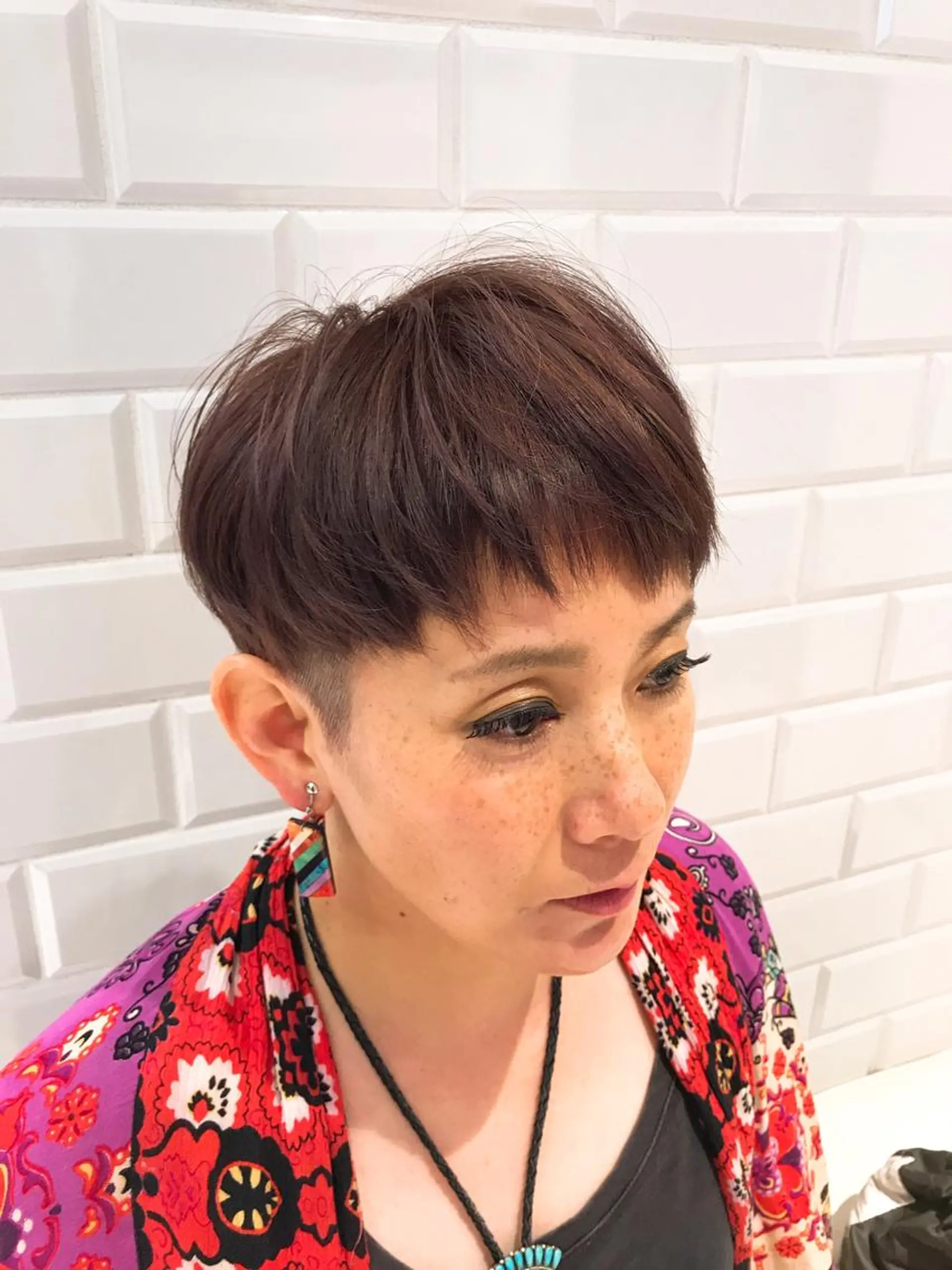 ショート カラー ダブルカラー ショートヘア PEWL所属・クロスパーマ松永裕久 似合わせカットのヘアスタイル