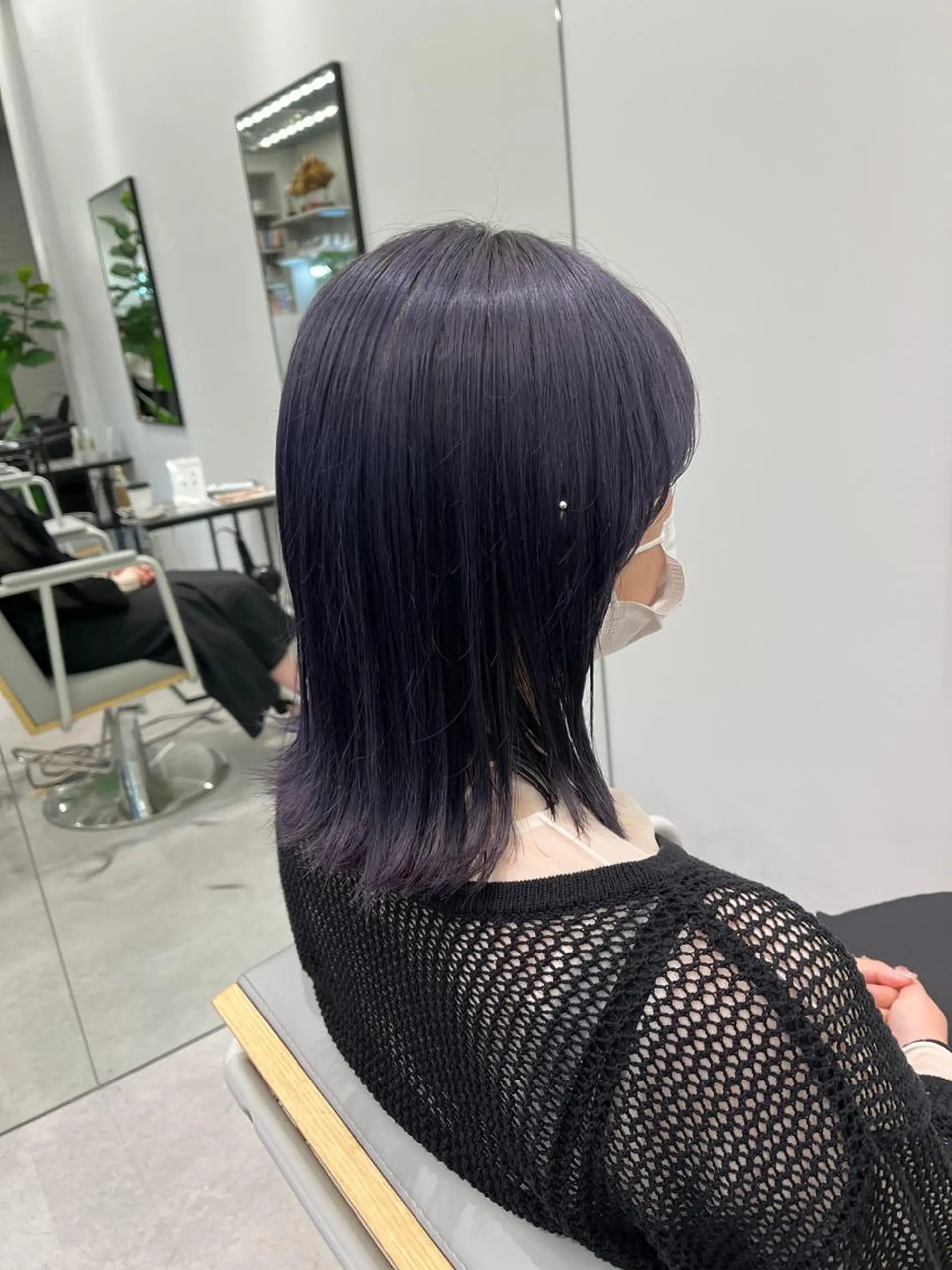 ミディアム カラー 菅 樹希弥のヘアスタイル
