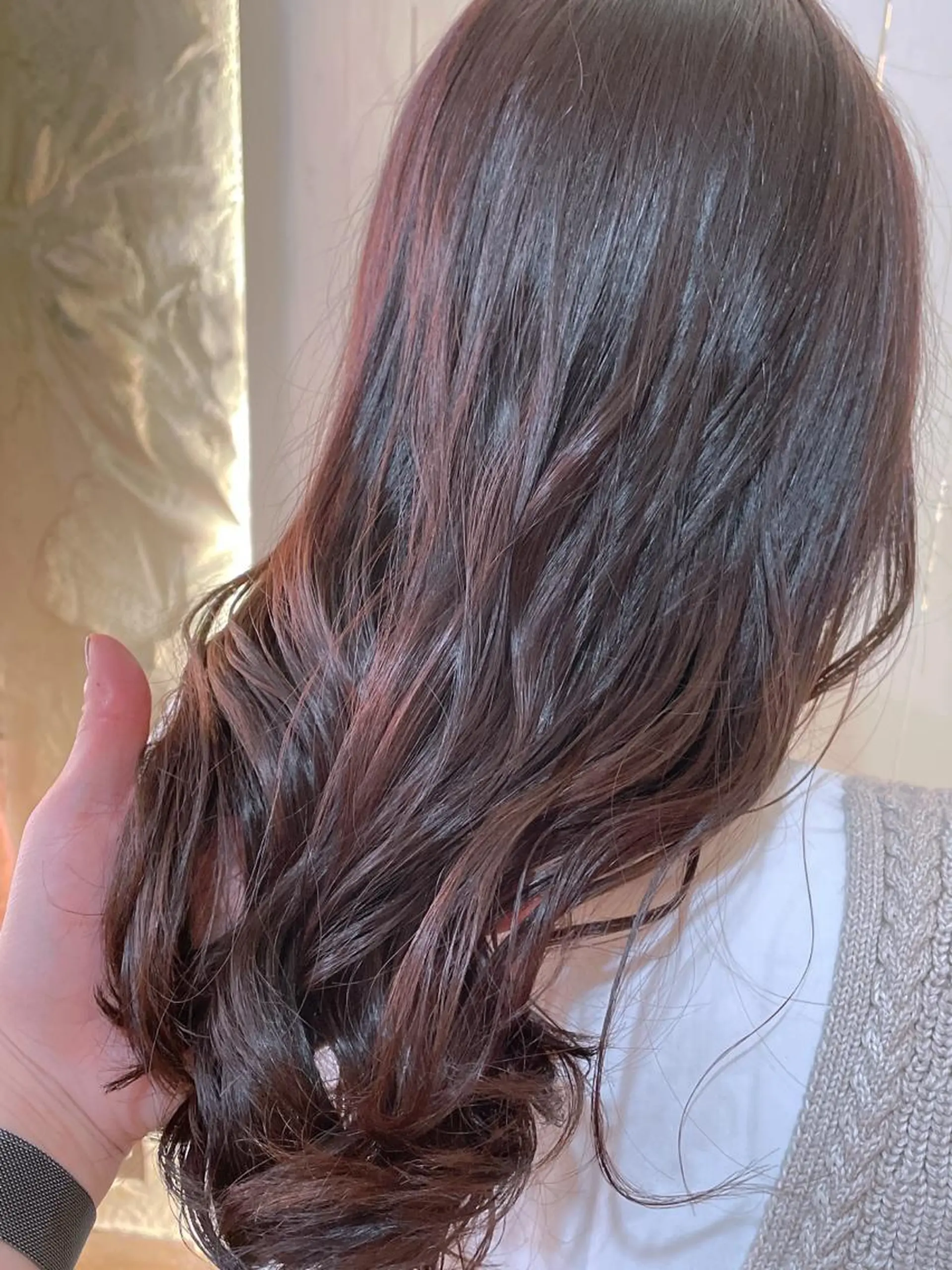 ロング ピンクブラウン ヘアカラー 韓国ヘア/レイヤー 🇰🇷/艶髪/長橋のヘアスタイル