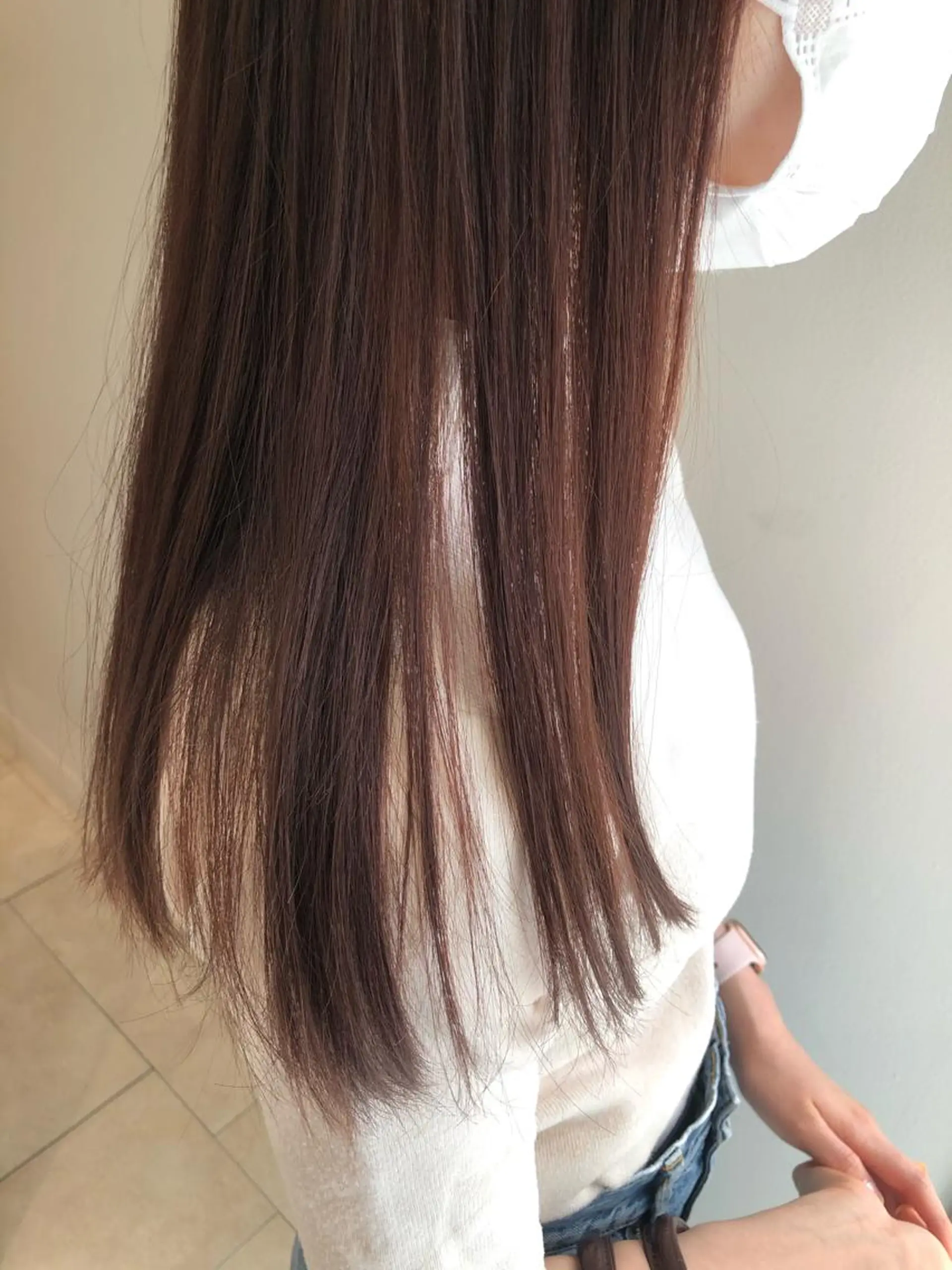 ロング カラー ベージュカラー ピンクカラー ピンクベージュ 縮毛矯正 似合わせ.ﾍｱｾｯﾄ 得意🌹井上美沙のヘアスタイル