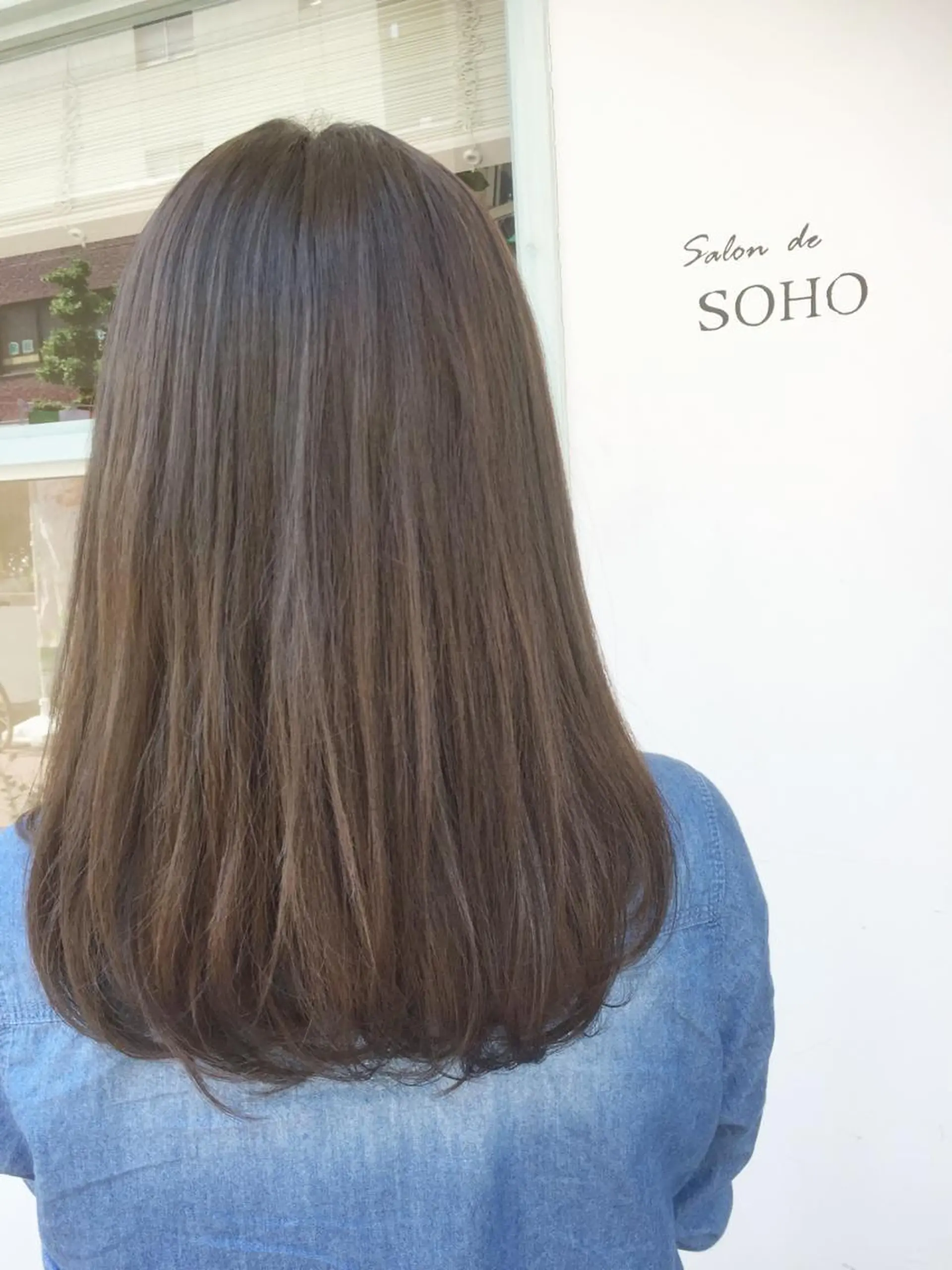 セミロング カラー アッシュ 透明感カラー オレンジ ◇おの あすか◇のヘアスタイル