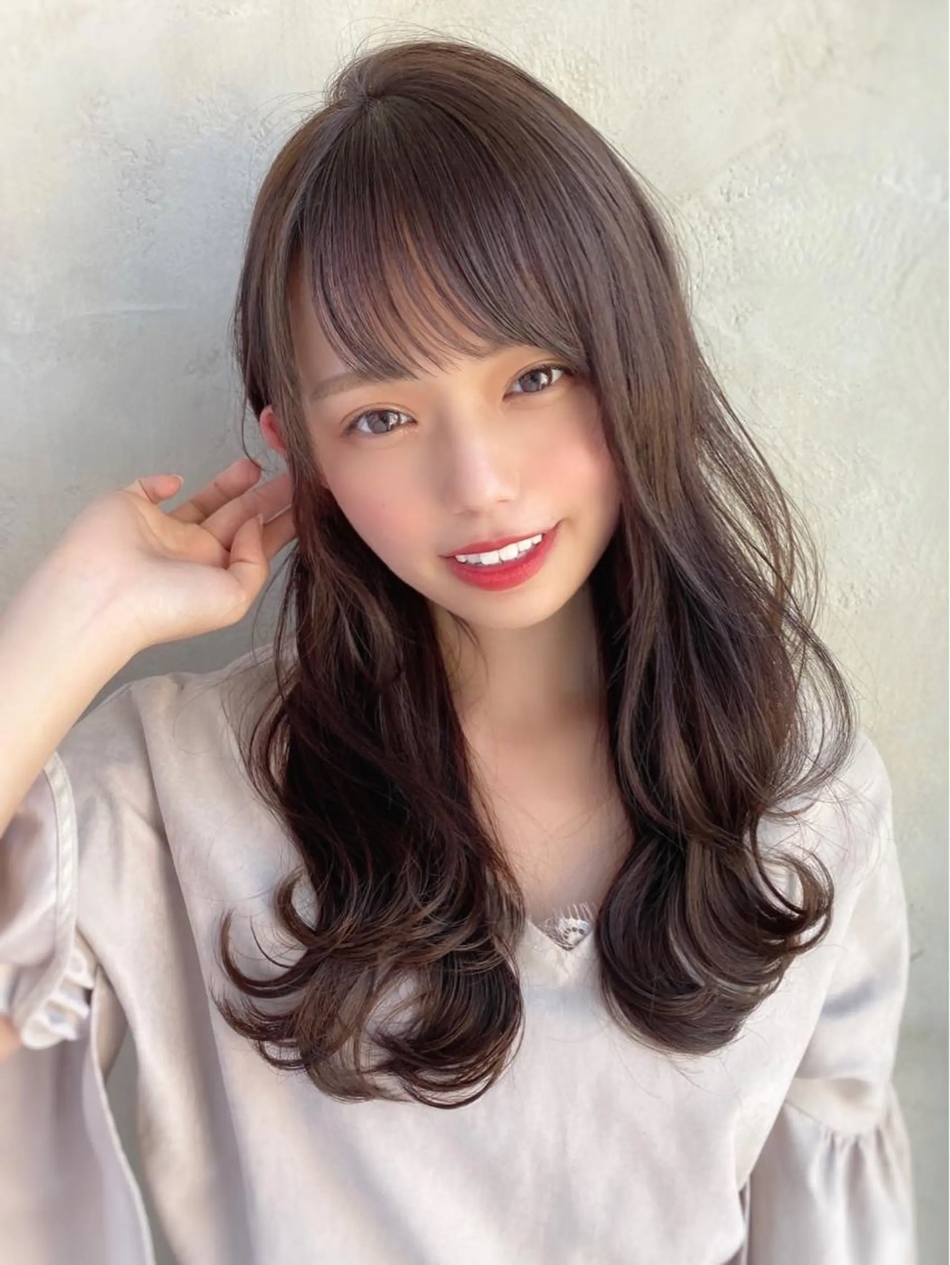 セミロング カラー パーマ ヘアアレンジ 結婚式・ブライダル アッシュ ベージュカラー 黒髪 ブリーチ 韓国ヘア×2way 🇰🇷和知拓郎のヘアスタイル