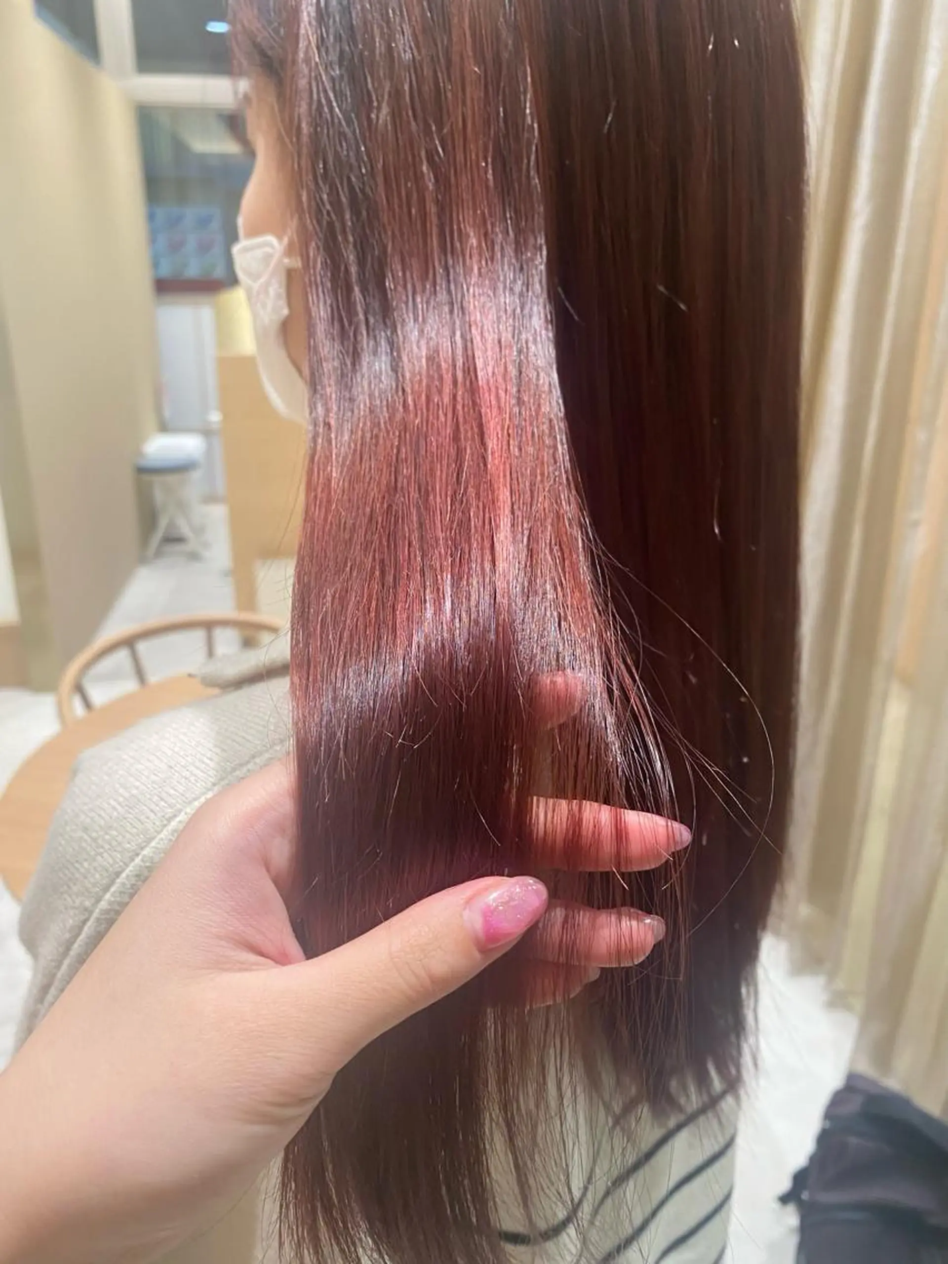 ロング カラー ブラウンカラー ハイライトカラー ピンクカラー ピンクブラウン ハイライト ヘアカラー トリートメント みやび🫧髪質改善 🫧透明感カラー🫧のヘアスタイル