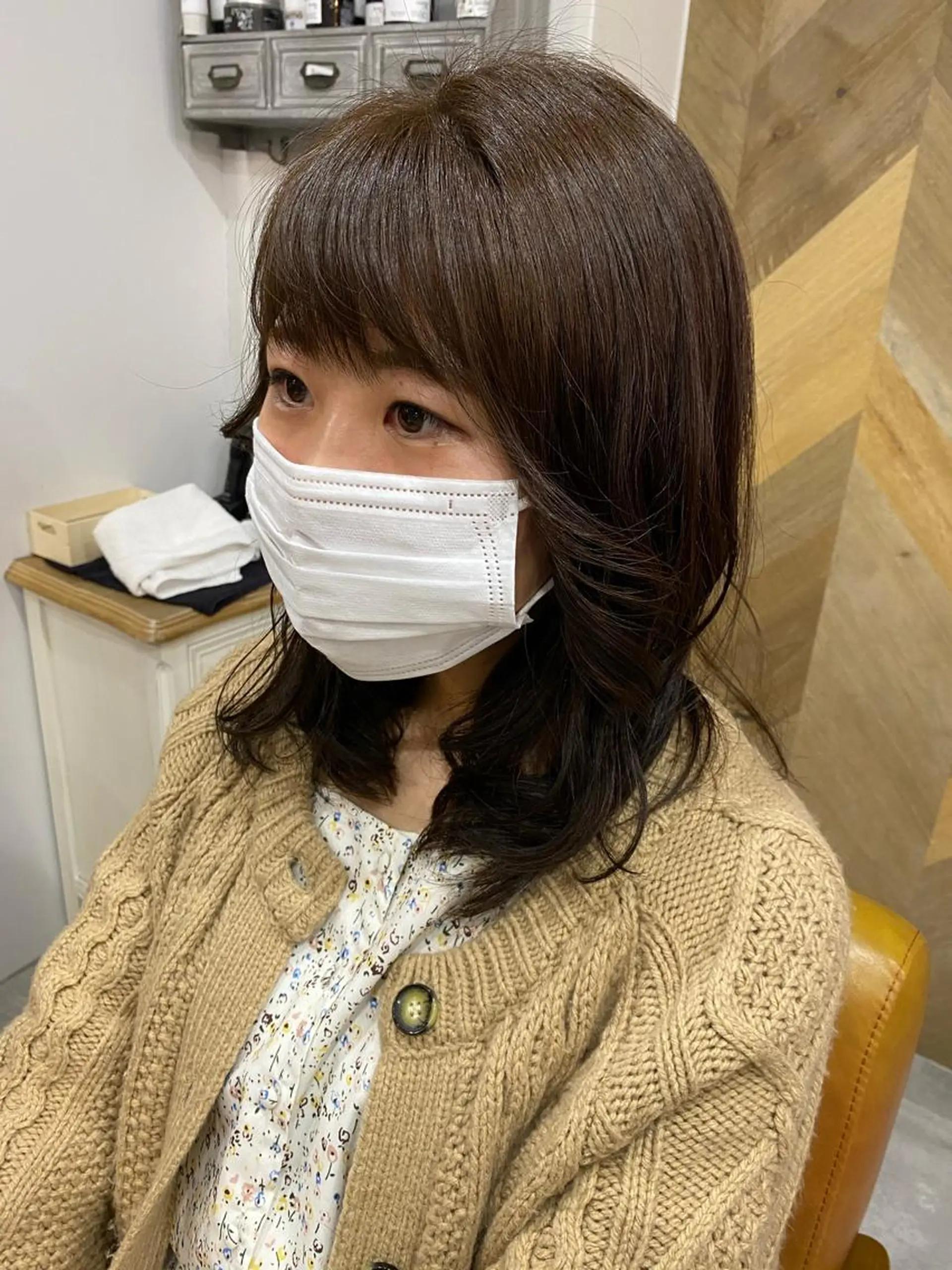 ミディアム カット パーマ SHIAN立川 及川望のヘアスタイル