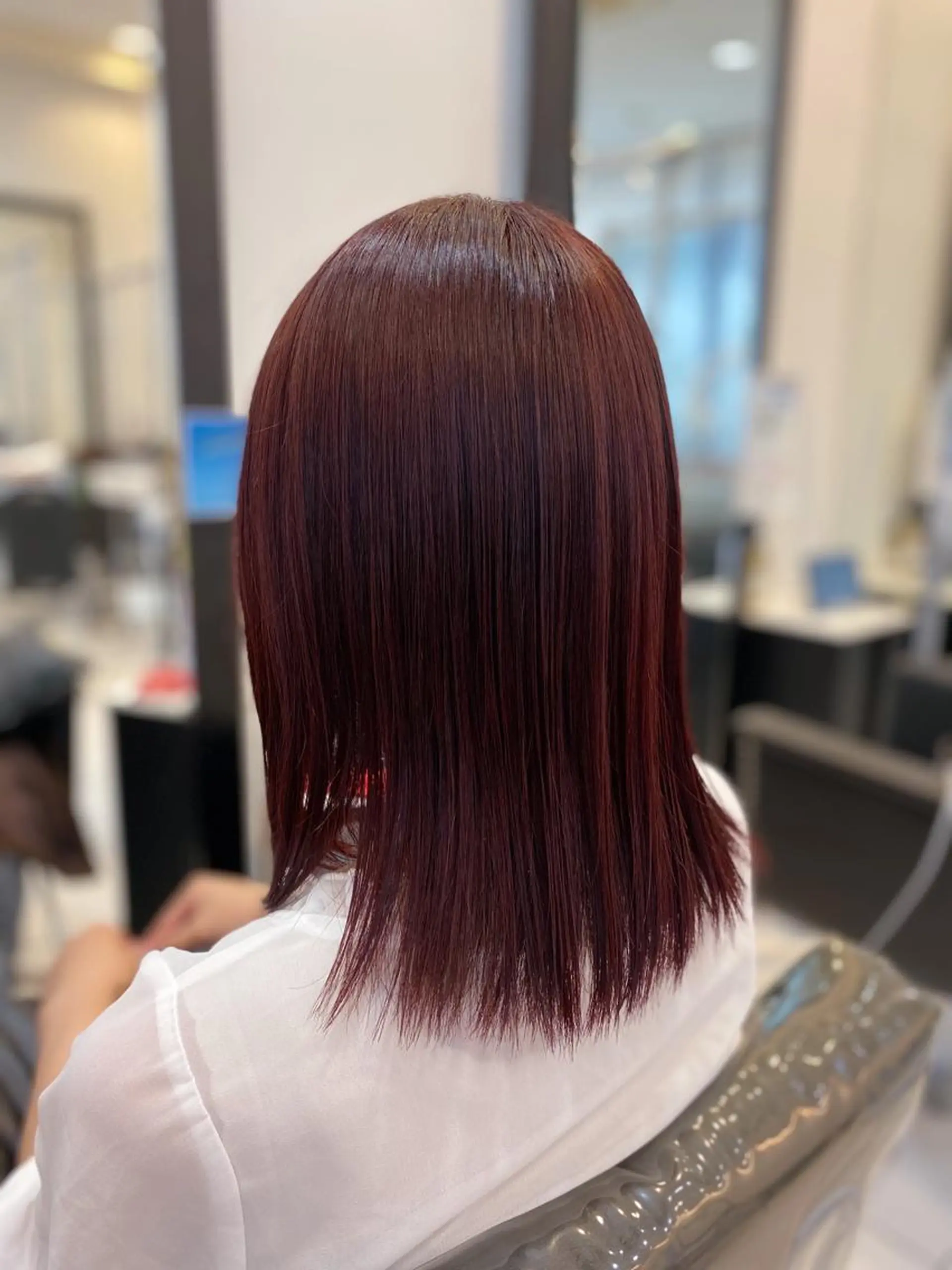 ミディアム ヘアカラー トリートメント YASU🍎ボブ/ 赤系カラー/髪質改善のヘアスタイル