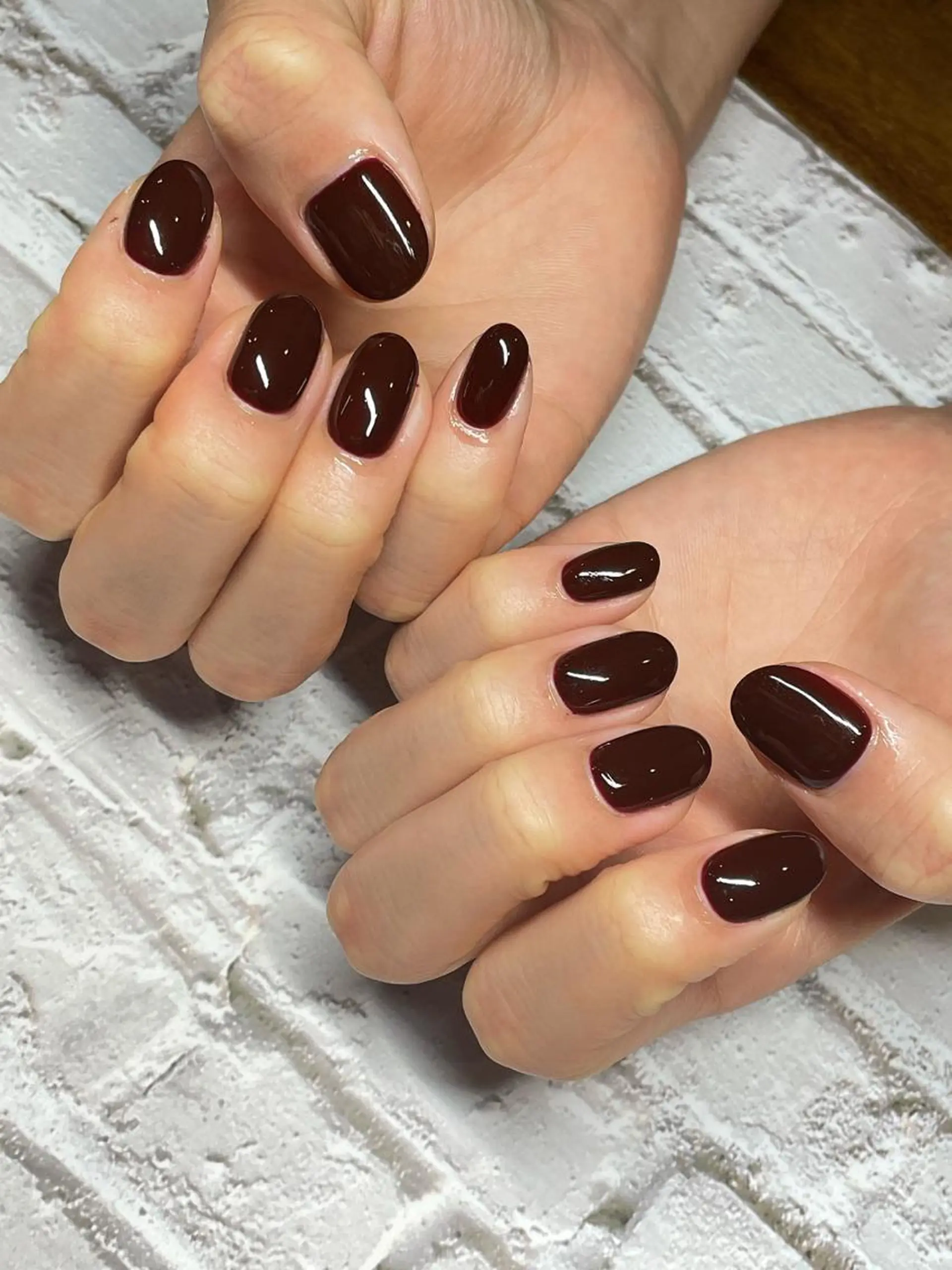 ネイル ボルドー ブラウン ワンカラーネイル nailsalonIF所属・akira .のネイルデザイン