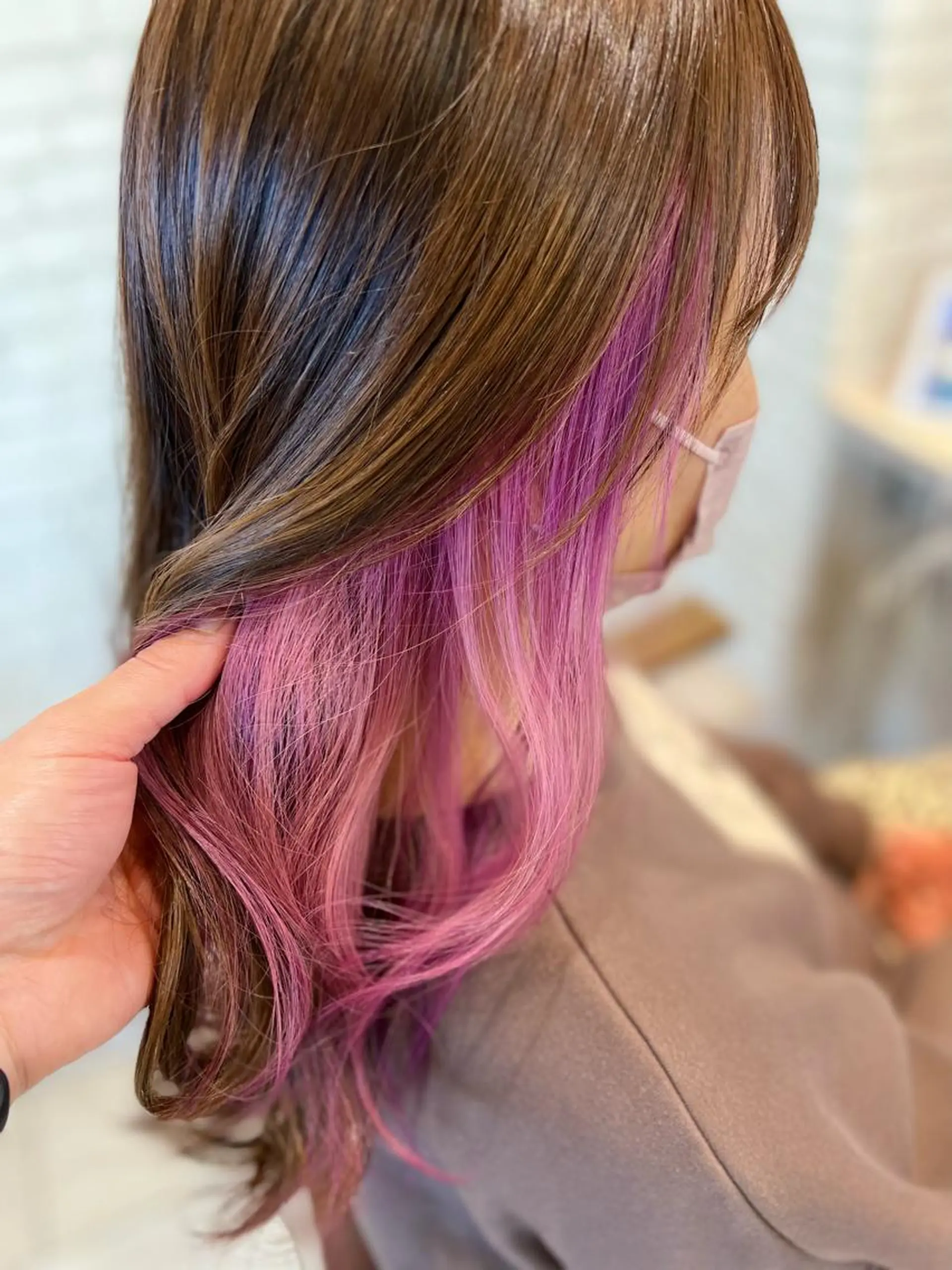 セミロング カラー インナーカラー ヘアカラー トリートメント オーガニック/白髪 ぼかし/斎藤相慶のヘアスタイル