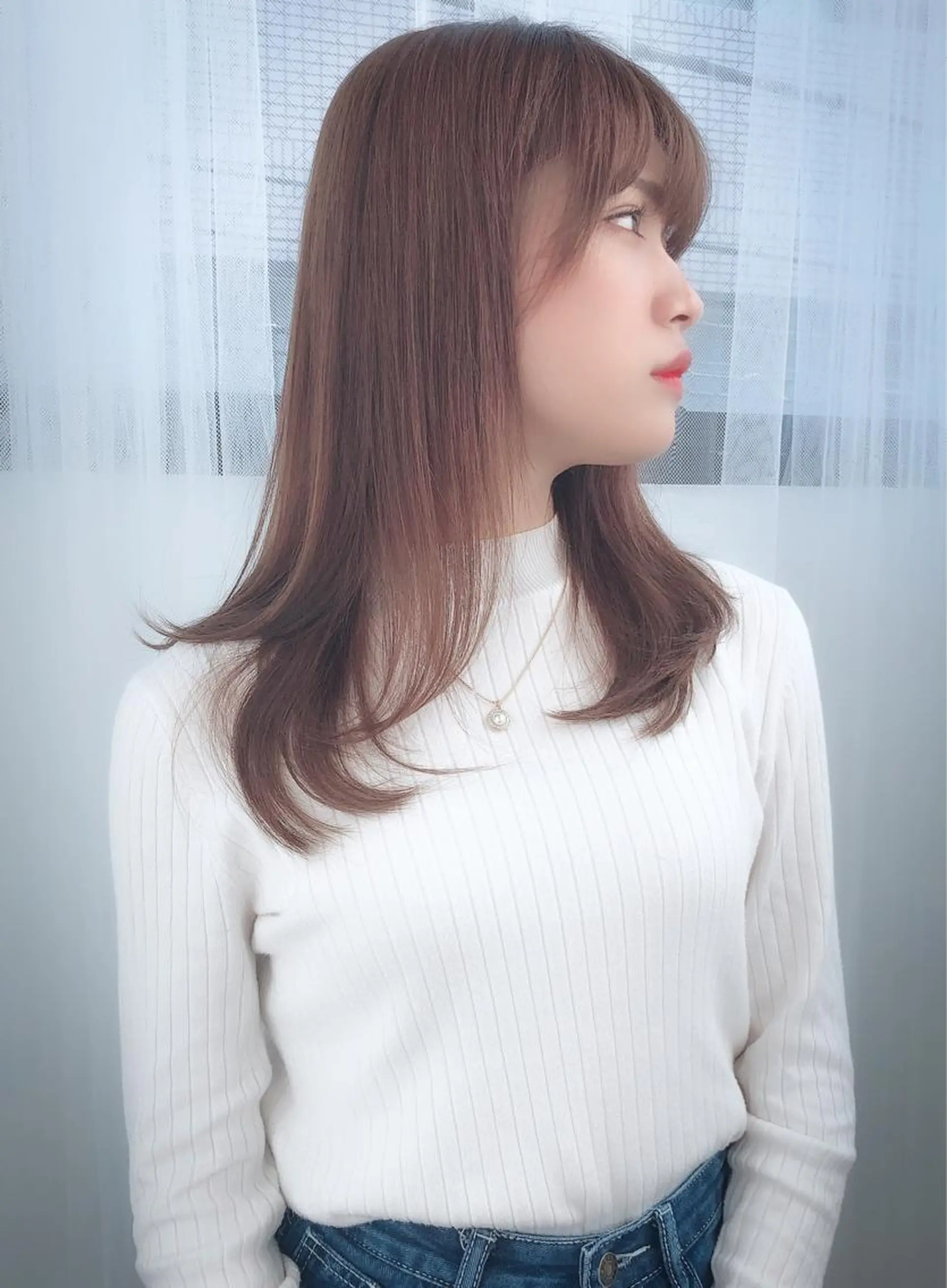 ミディアム カラー パーマ 美髪矯正 Rioのヘアスタイル