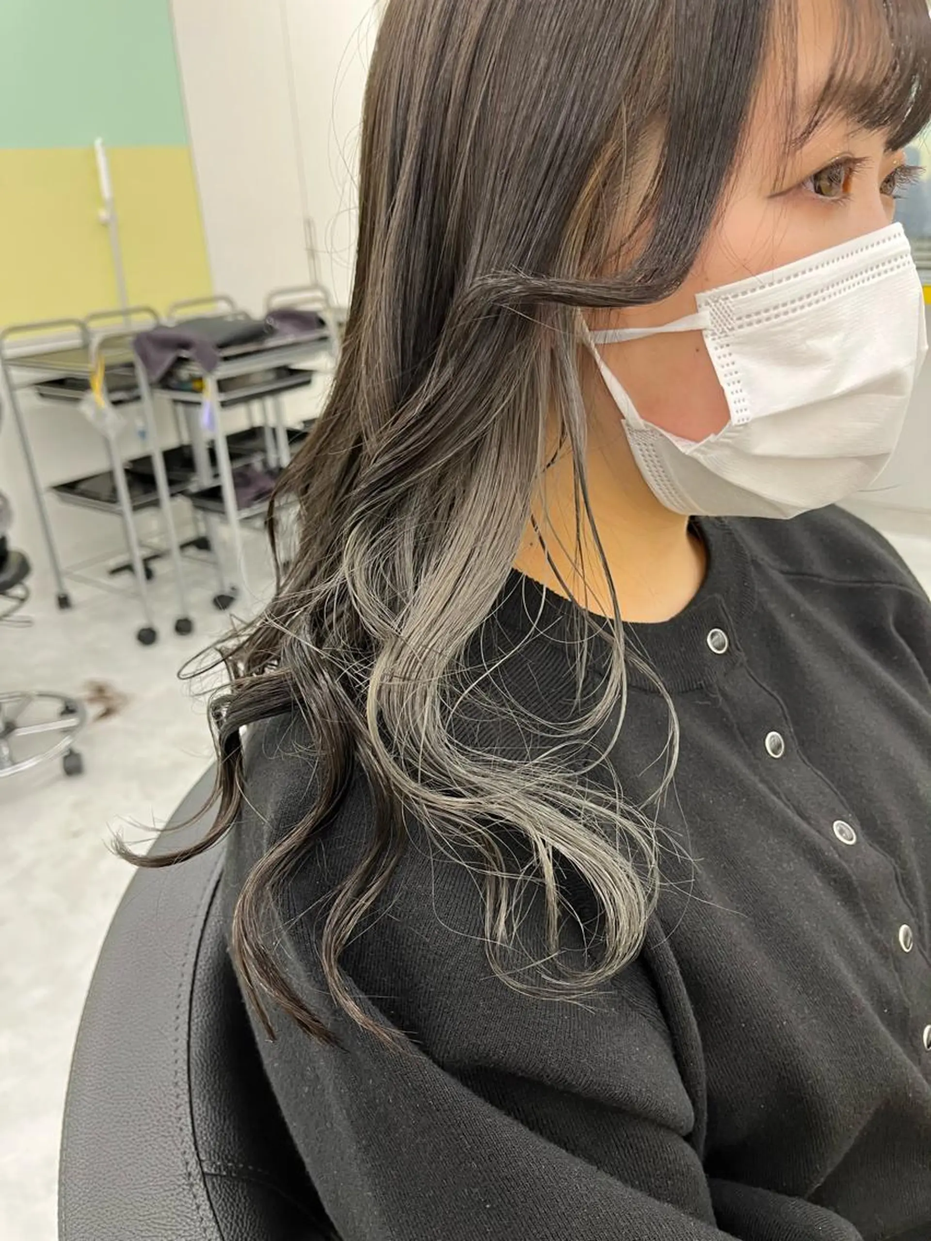 セミロング ヘアカラー トリートメント ヘッドスパ ヘアセット I S所属・🌿透明感カラー‪ 縮毛矯正✨かずきのヘアスタイル