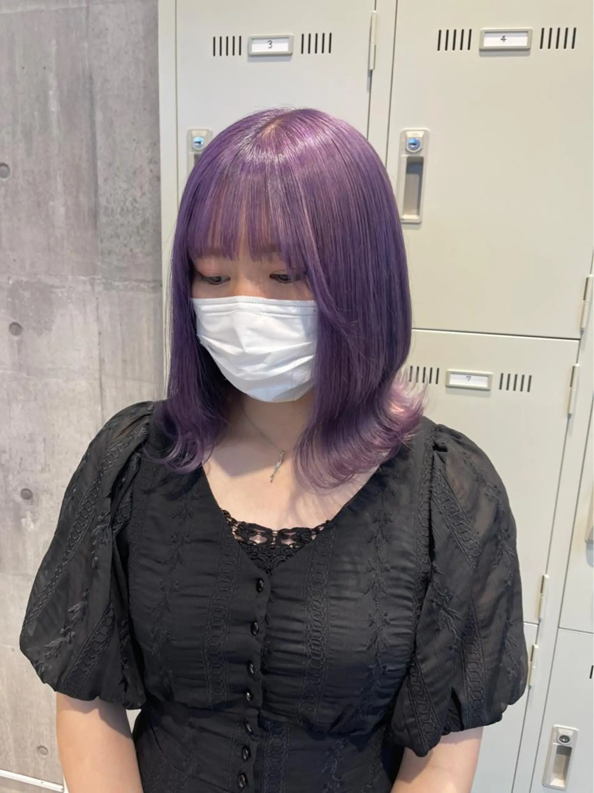 ミディアム カラー カット ヘアカラー トリートメント ハイトーン×韓国ヘア 💍tiam💍のヘアスタイル