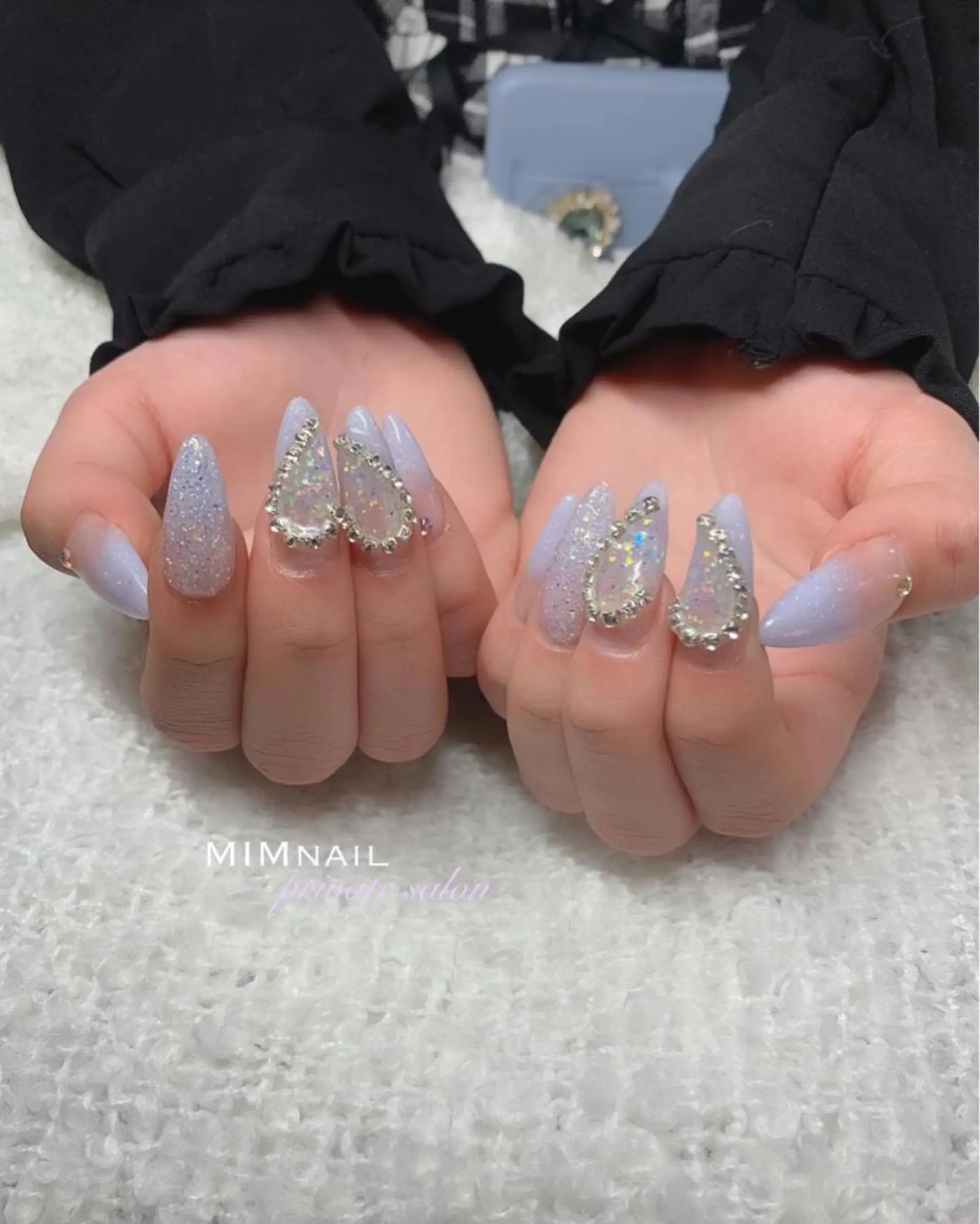 ネイル 長さ出し ハート スカルプネイル *･*MIMnail *･゜ﾟ･*:･*のネイルデザイン