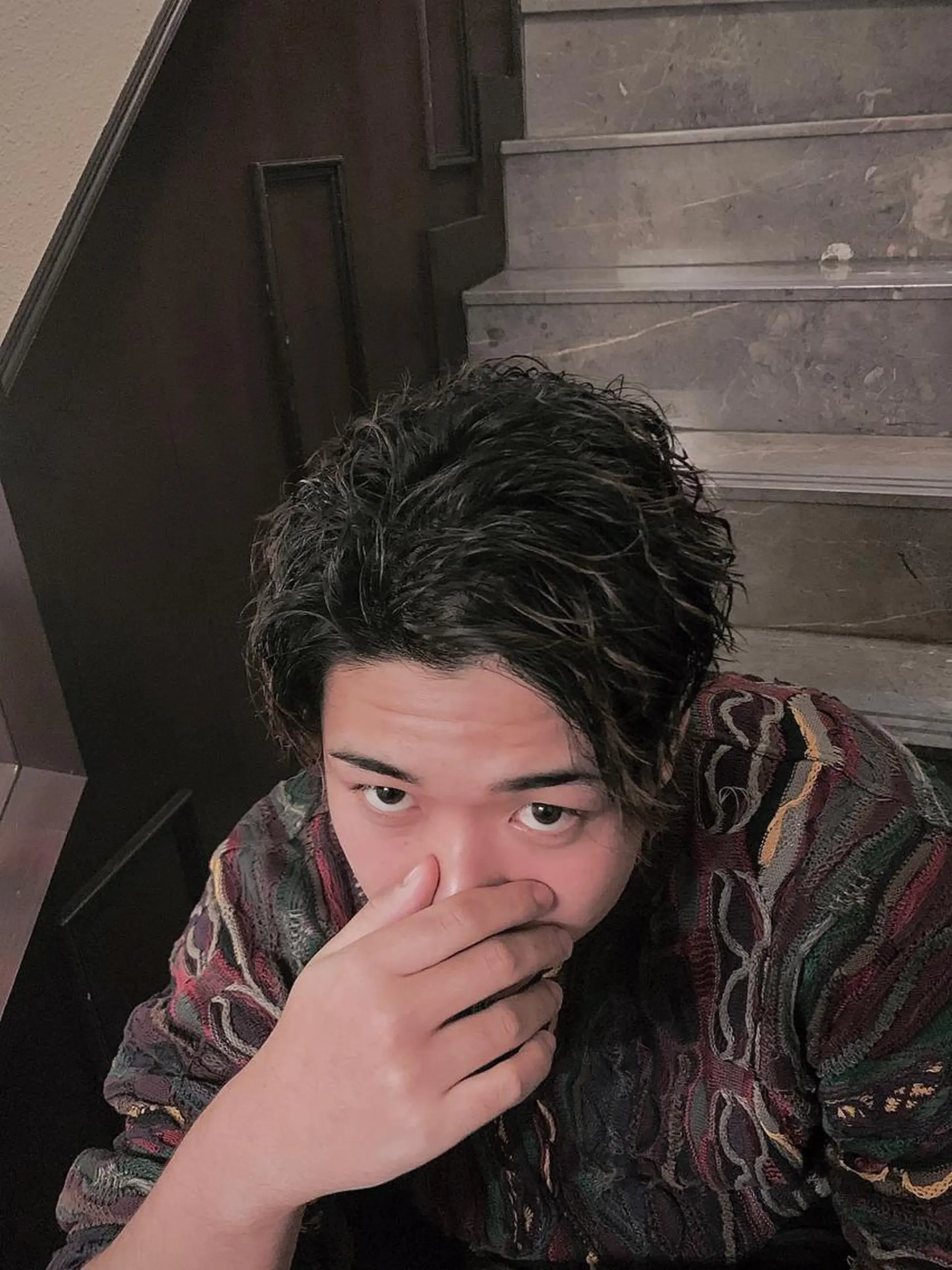 ミディアム パーマ メンズ HIROGINZA ヒロ銀座 青山所属・マツオ リュウホウ🐉のヘアスタイル