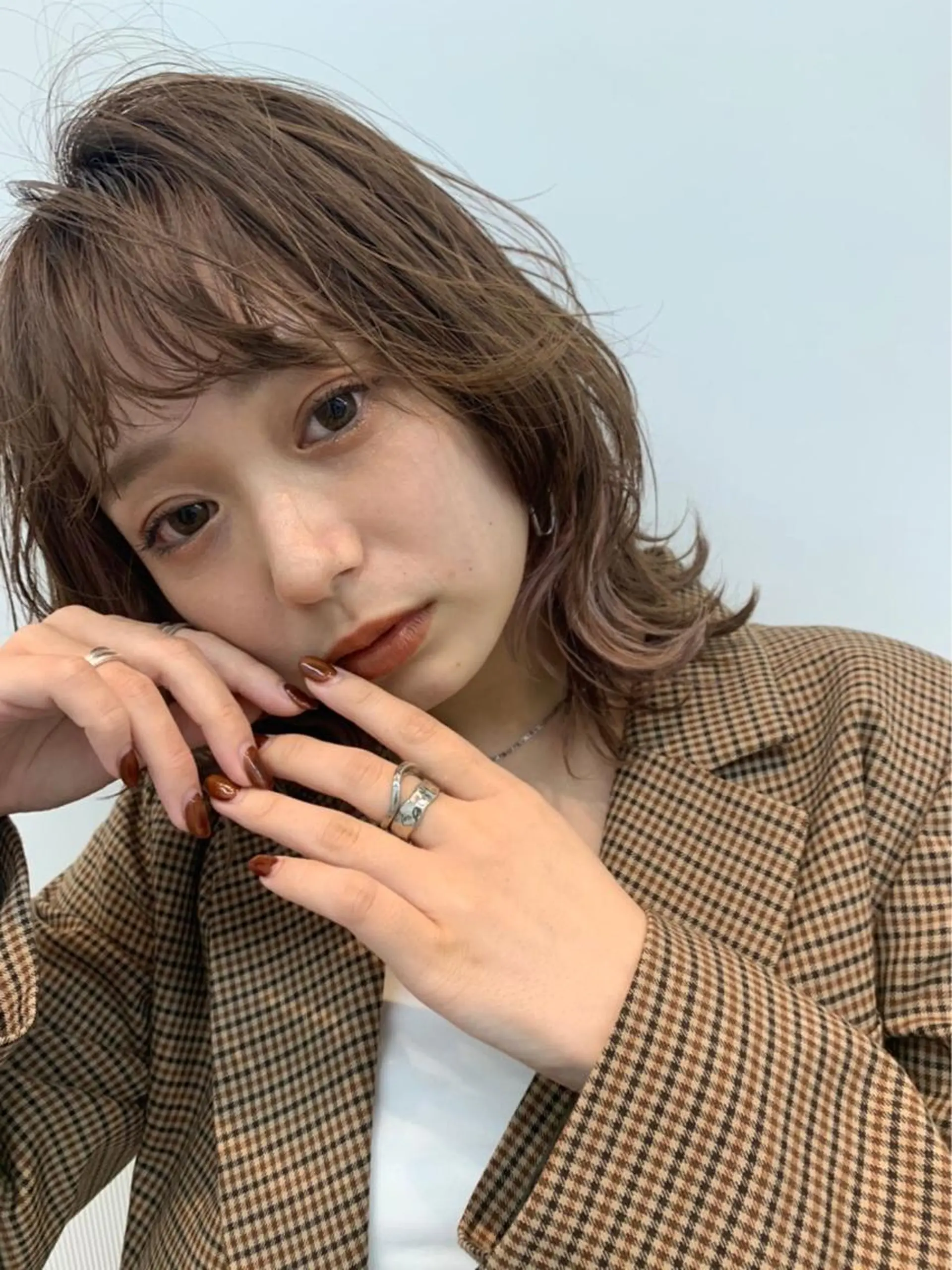 セミロング カラー カット ヘアカラー トリートメント nishido ハイライト/メンズのヘアスタイル