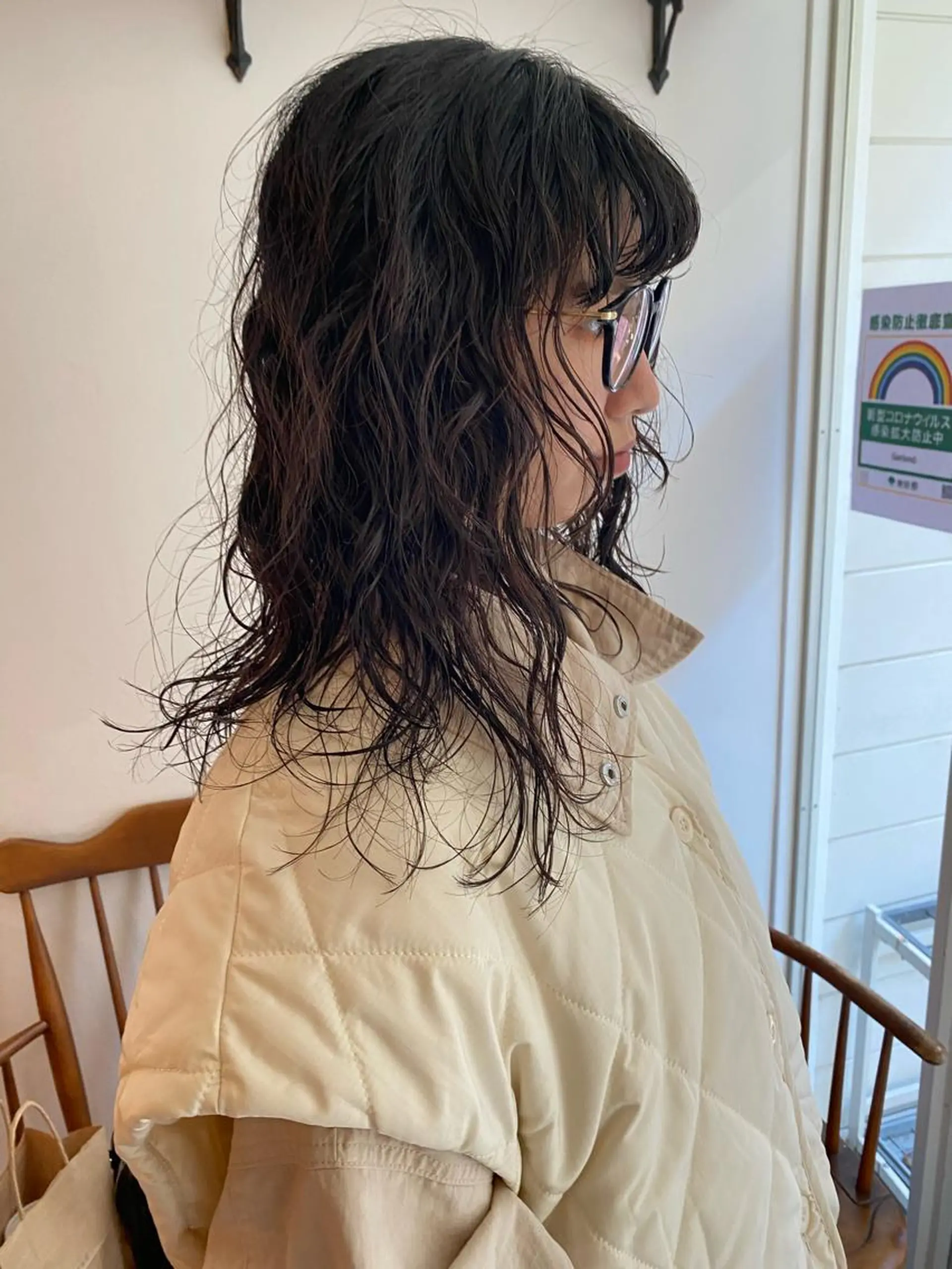 セミロング パーマ セミロングパーマ レイヤーカット 店長　ショート& パーマ　坂本のヘアスタイル