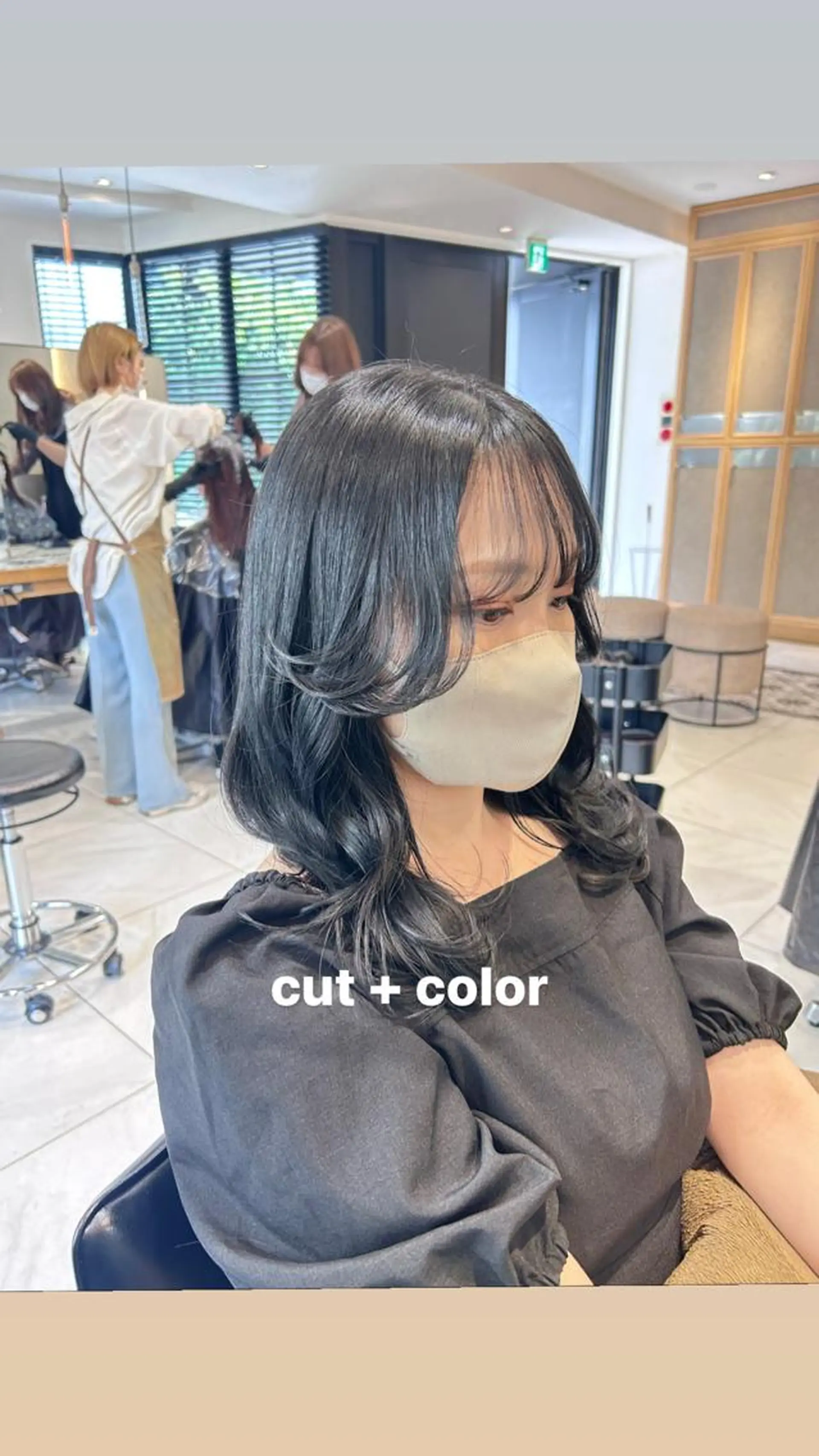 ミディアム 顔周りカット カット ヘアカラー トリートメント ヘッドスパ ヘアセット 寒色/ハイトーン🪽 レイヤー/mikoのヘアスタイル