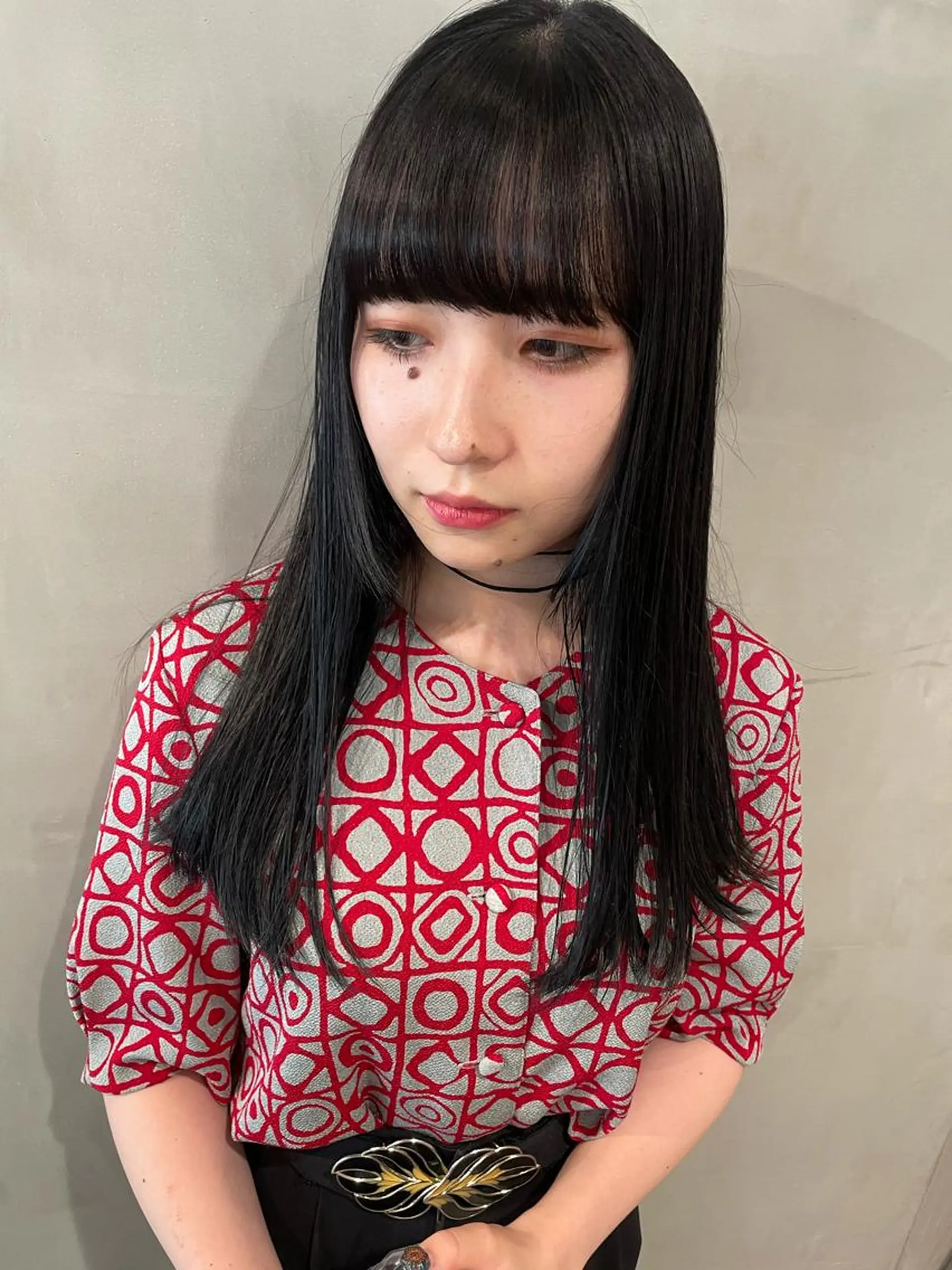 ロング カラー 縮毛矯正 トリートメント 優 作のヘアスタイル
