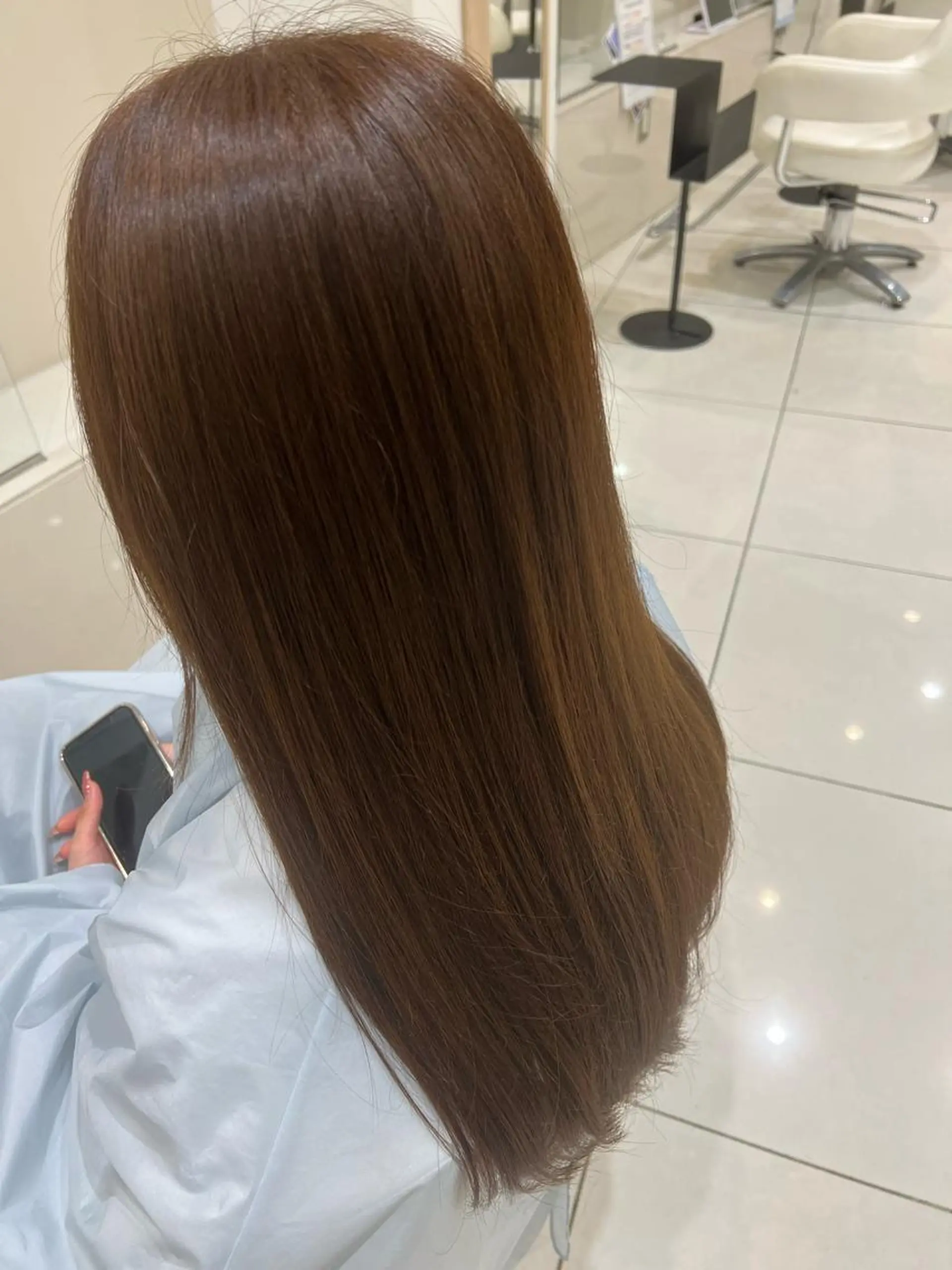 ロング カット 縮毛矯正 👑顔周り韓国風 レイヤーSHUTOのヘアスタイル