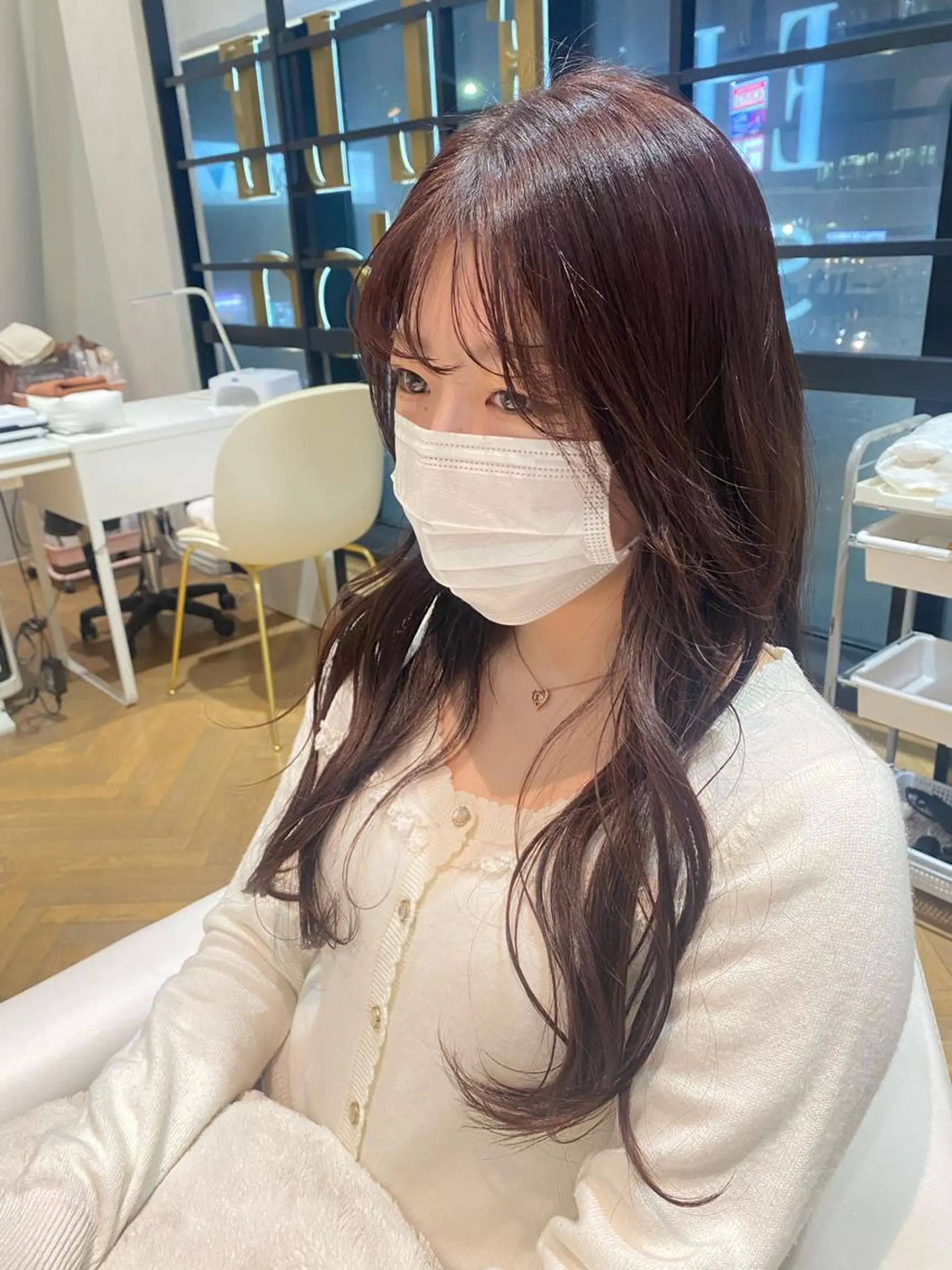 カラー ブリーチ ラベンダーカラー ブリーチなしカラー ピンクカラー ピンクラベンダー 増井 彩乃のヘアスタイル