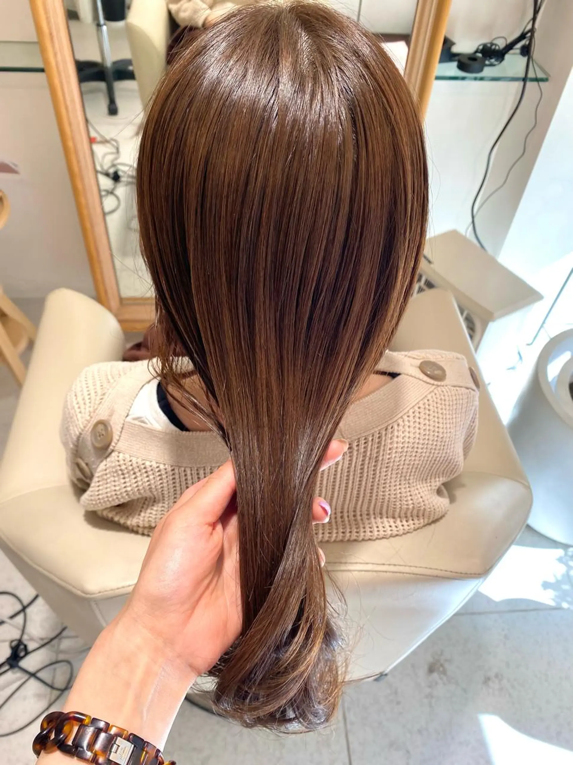 ロング カラー カット ヘアカラー トリートメント 安永 涼のヘアスタイル