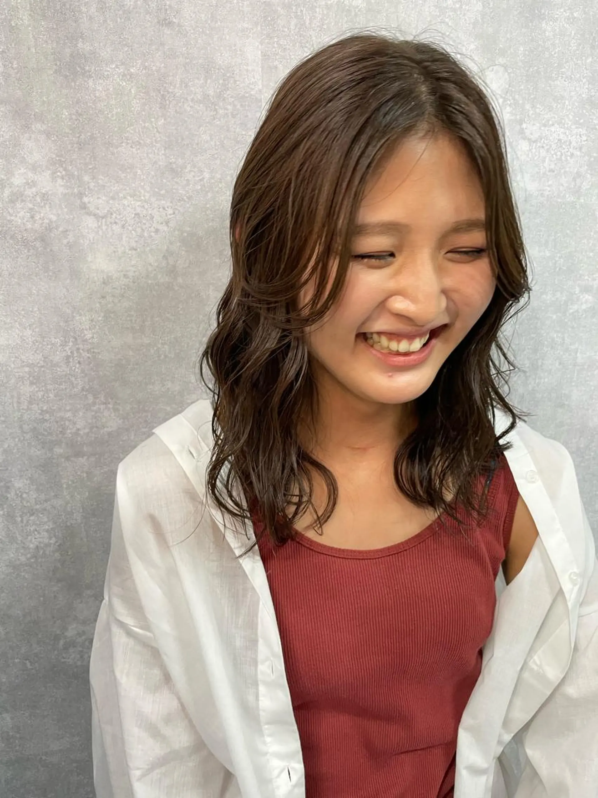 ミディアム 切りっぱなしボブ ショートボブ ミディアムパーマ ミストバング ボブ カット ヘアカラー トリートメント C’LD hair  produce /シールドヘア所属・モテ髪/ボブ/ショー ト/アダチフウトのヘアスタイル