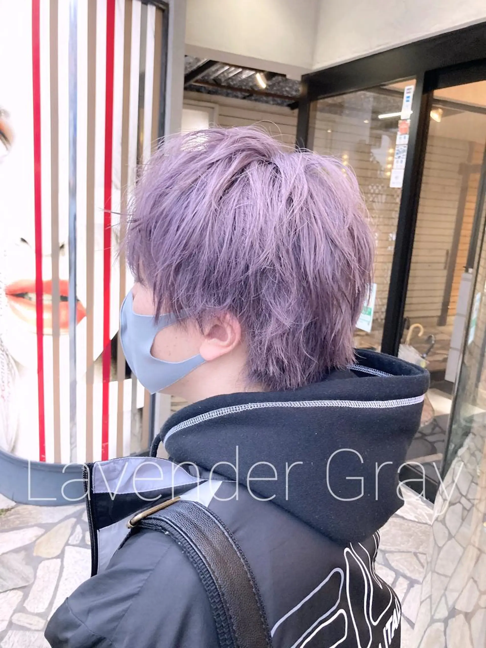 ショート カラー メンズ メンズブリーチ ブリーチ ラベンダーカラー ラベンダーグレー シャルマン銀座店所属・🌟東銀座マンツーマ ン🌟タカナシのヘアスタイル