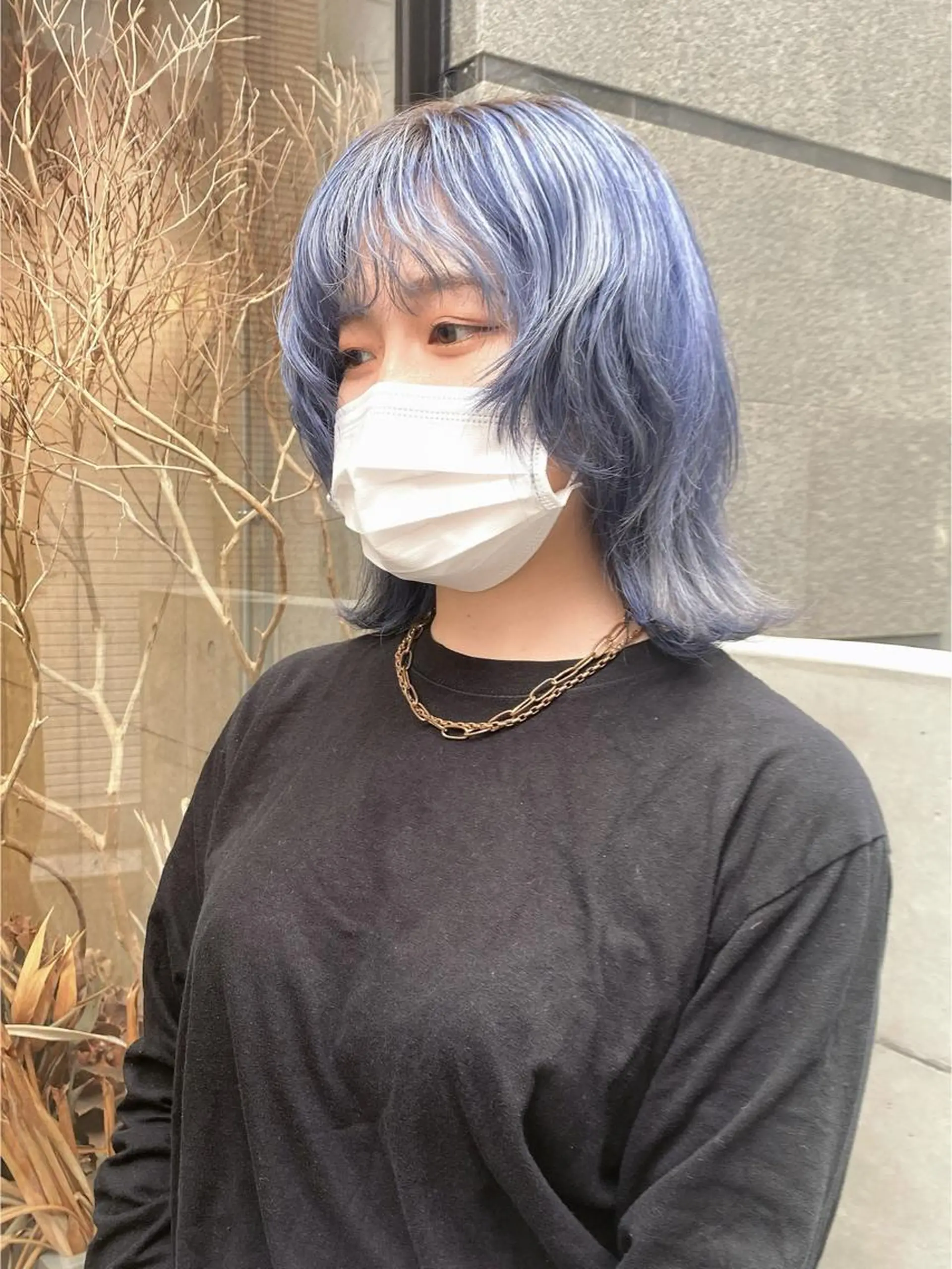 ミディアム カラー ブルーカラー kaho🧸 / 大人styleのヘアスタイル
