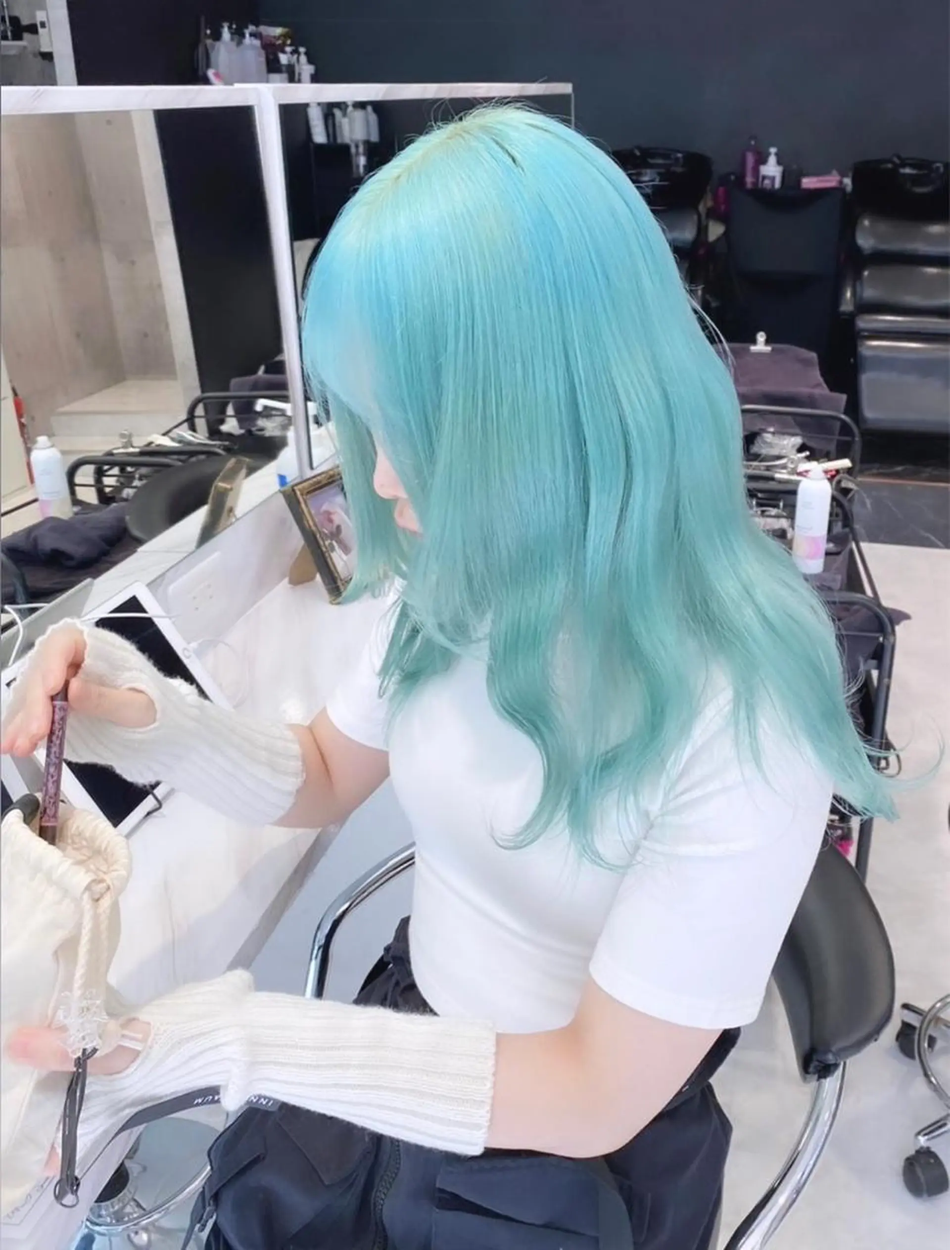 セミロング カラー パーマ ヘアアレンジ メンズ キッズ ネイル マツエク・マツパ アイブロウ ミント ミントグリーン グリーン ヘアカラー トリートメント ヘアセット ハイトーンNo.1 👩🏼NaGiSaのヘアスタイル