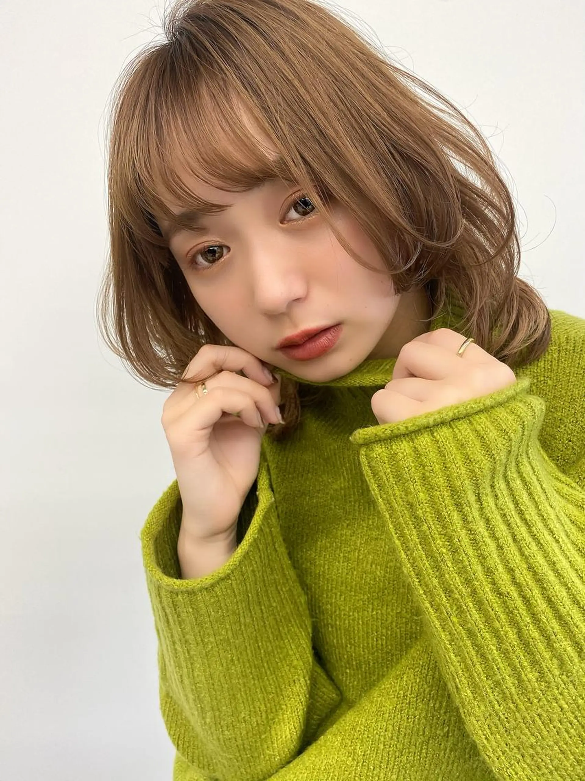 ミディアム カラー カット ヘアカラー トリートメント ✨大人韓国レイヤー ✨吉原 潤✨のヘアスタイル